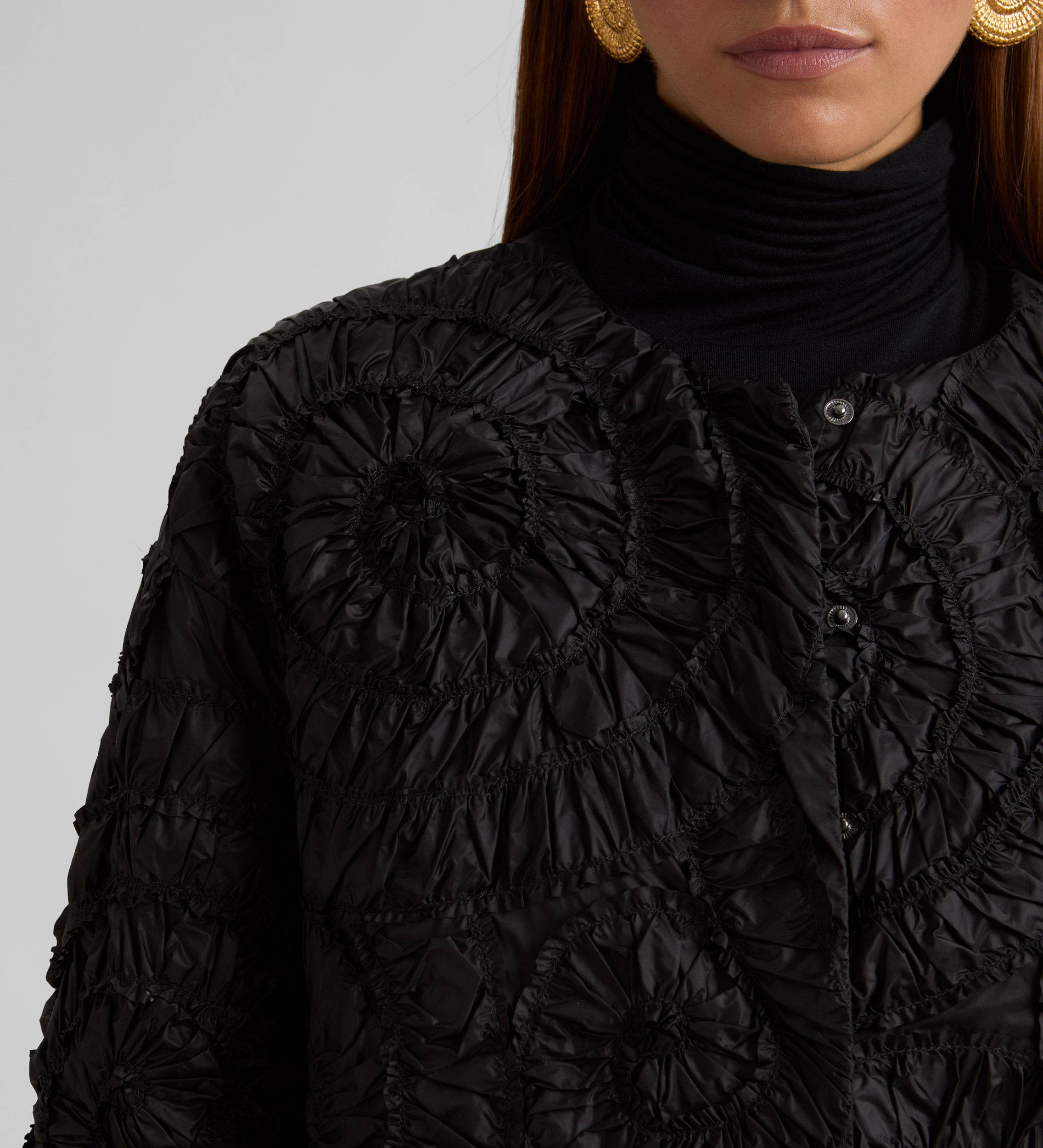 Textile embroidery technical jacket