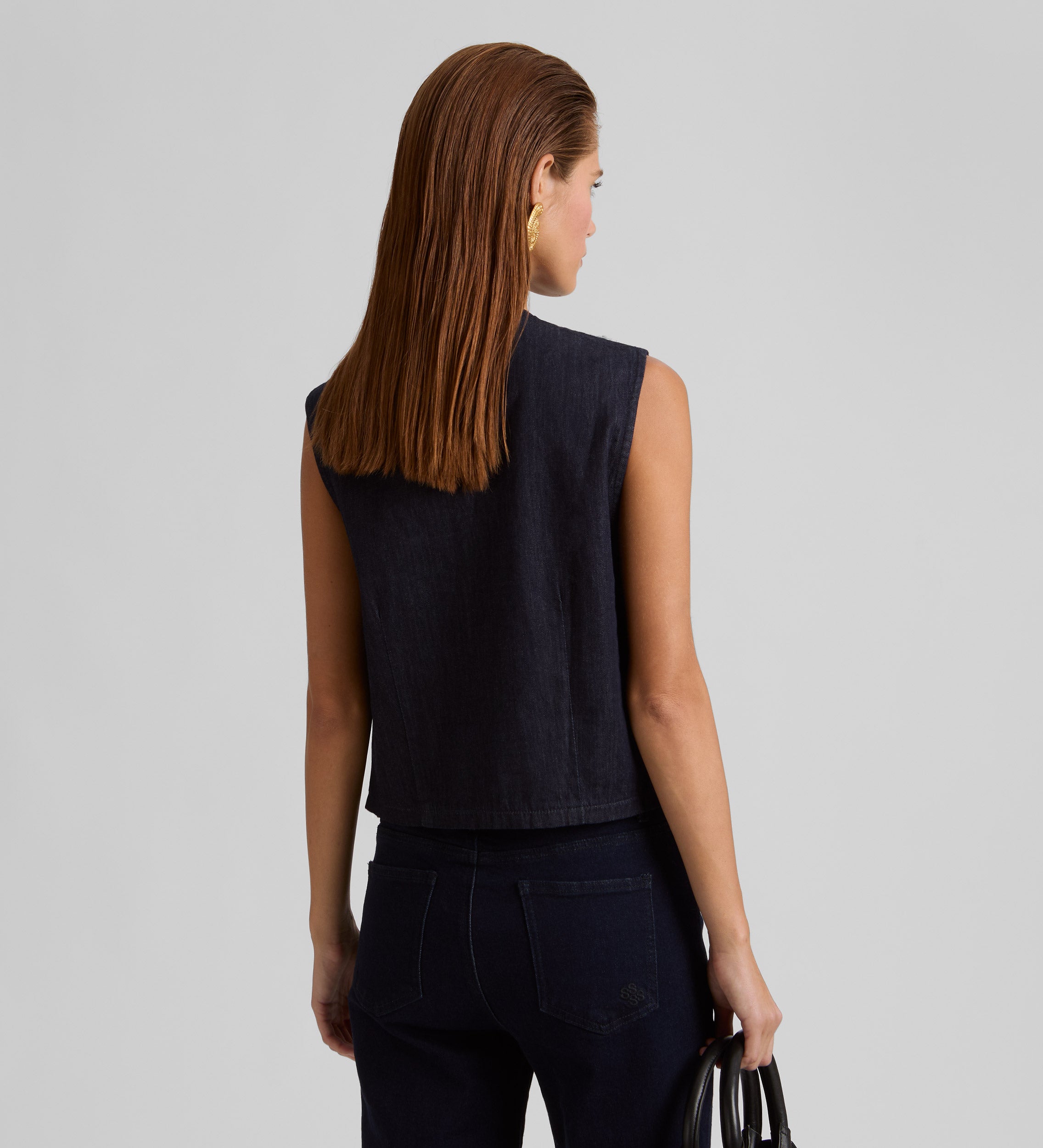 Gilet court brodé en textile