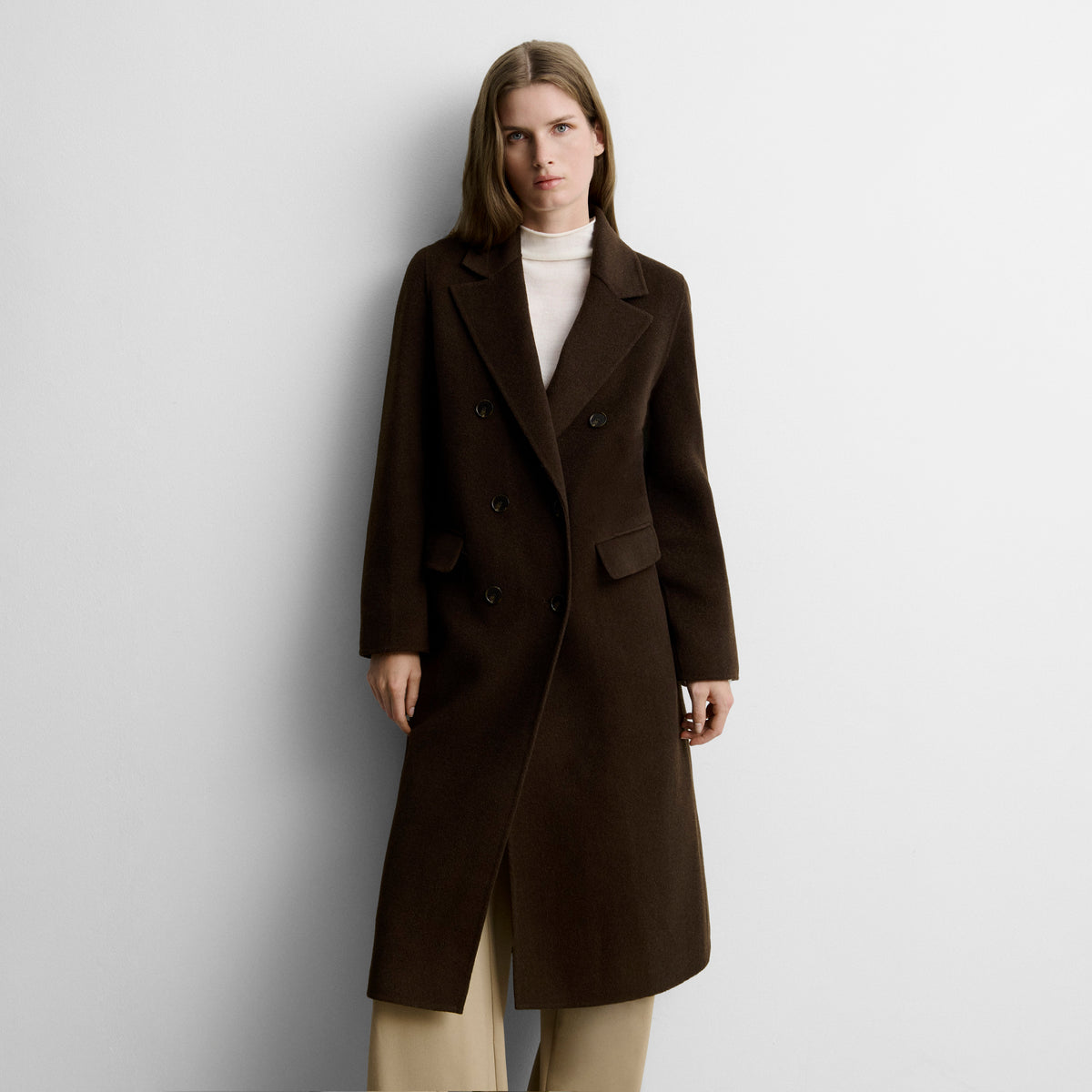 Manteau long double boutonnage