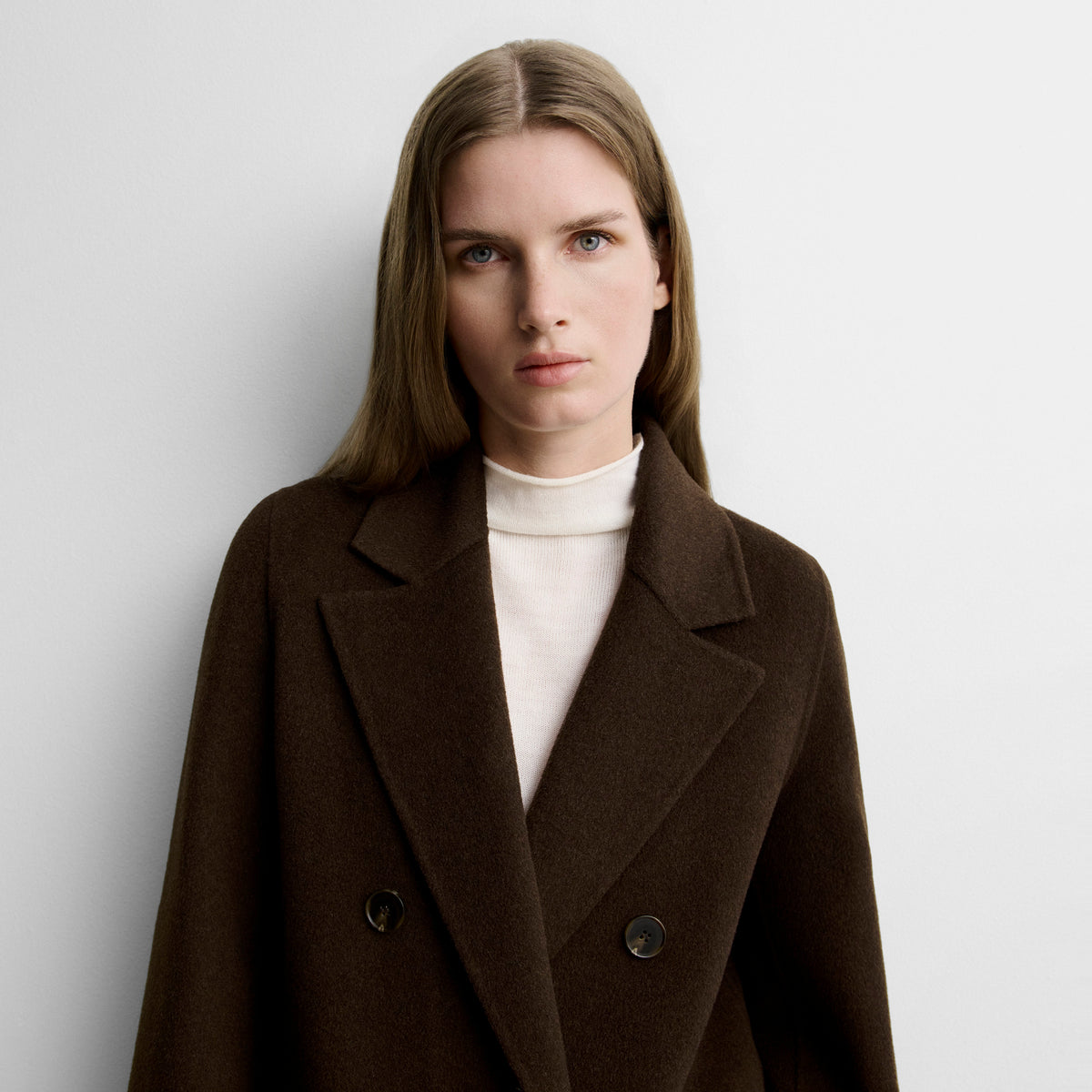 Manteau long double boutonnage