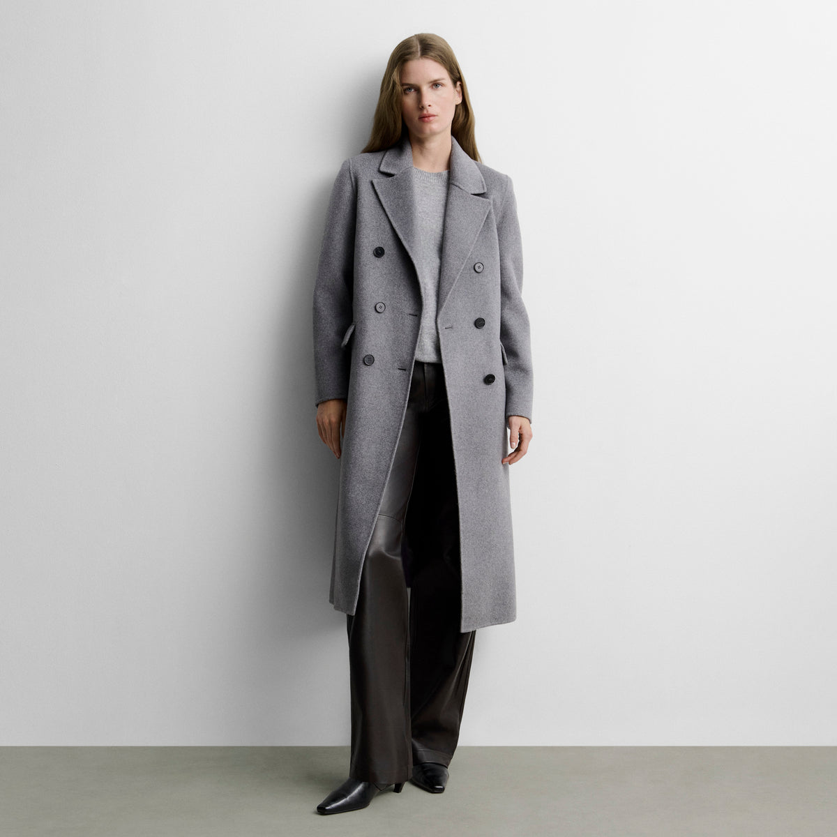 Manteau long double boutonnage