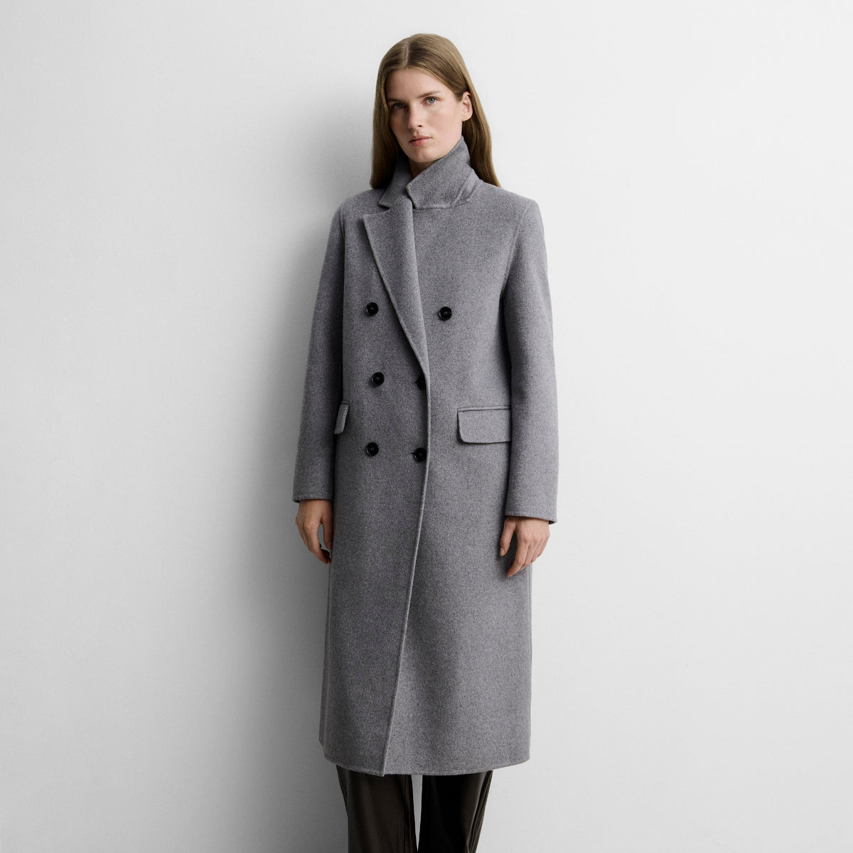 Manteau long double boutonnage