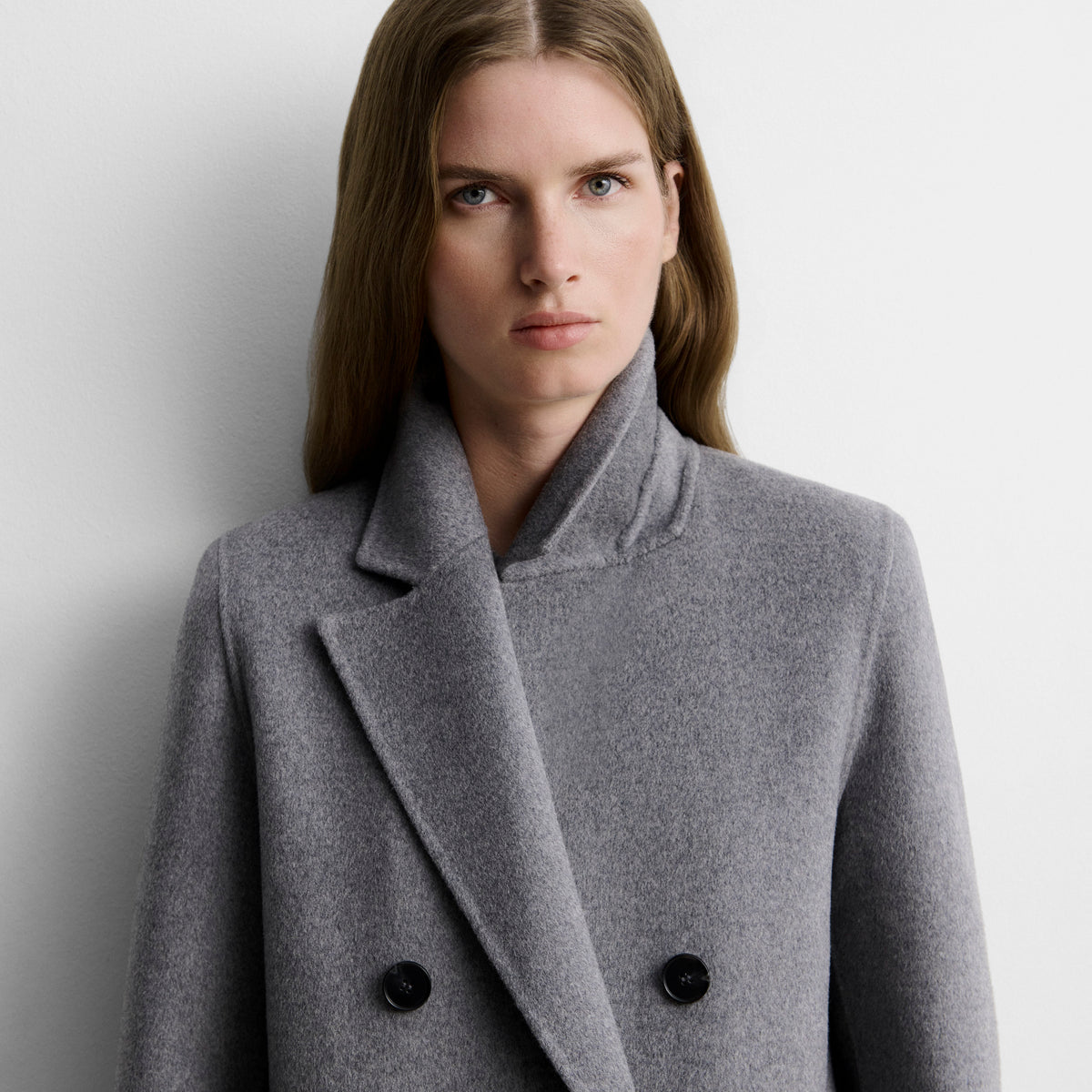 Manteau long double boutonnage