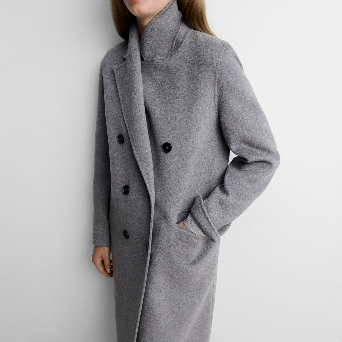 Manteau long double boutonnage