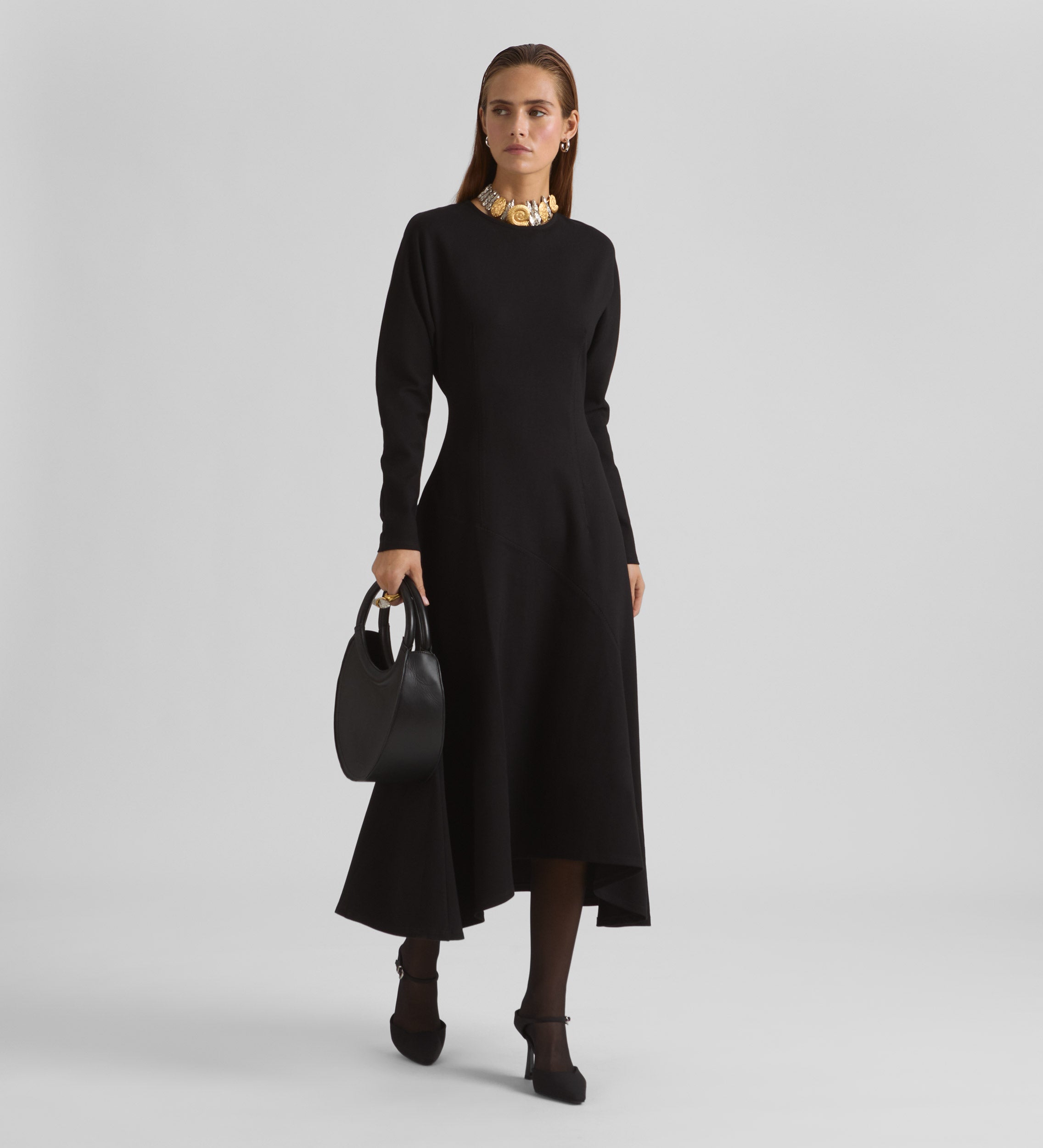 Asymmetrical midi dress