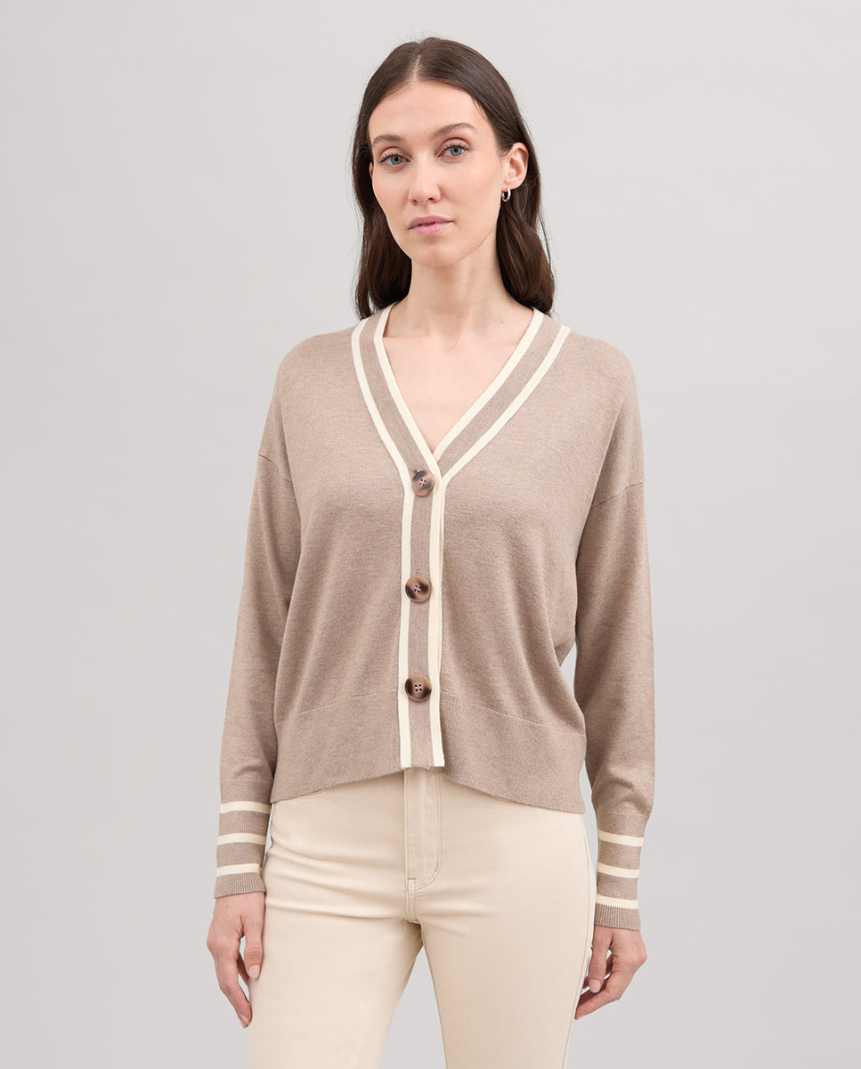 Short button-down cardigan