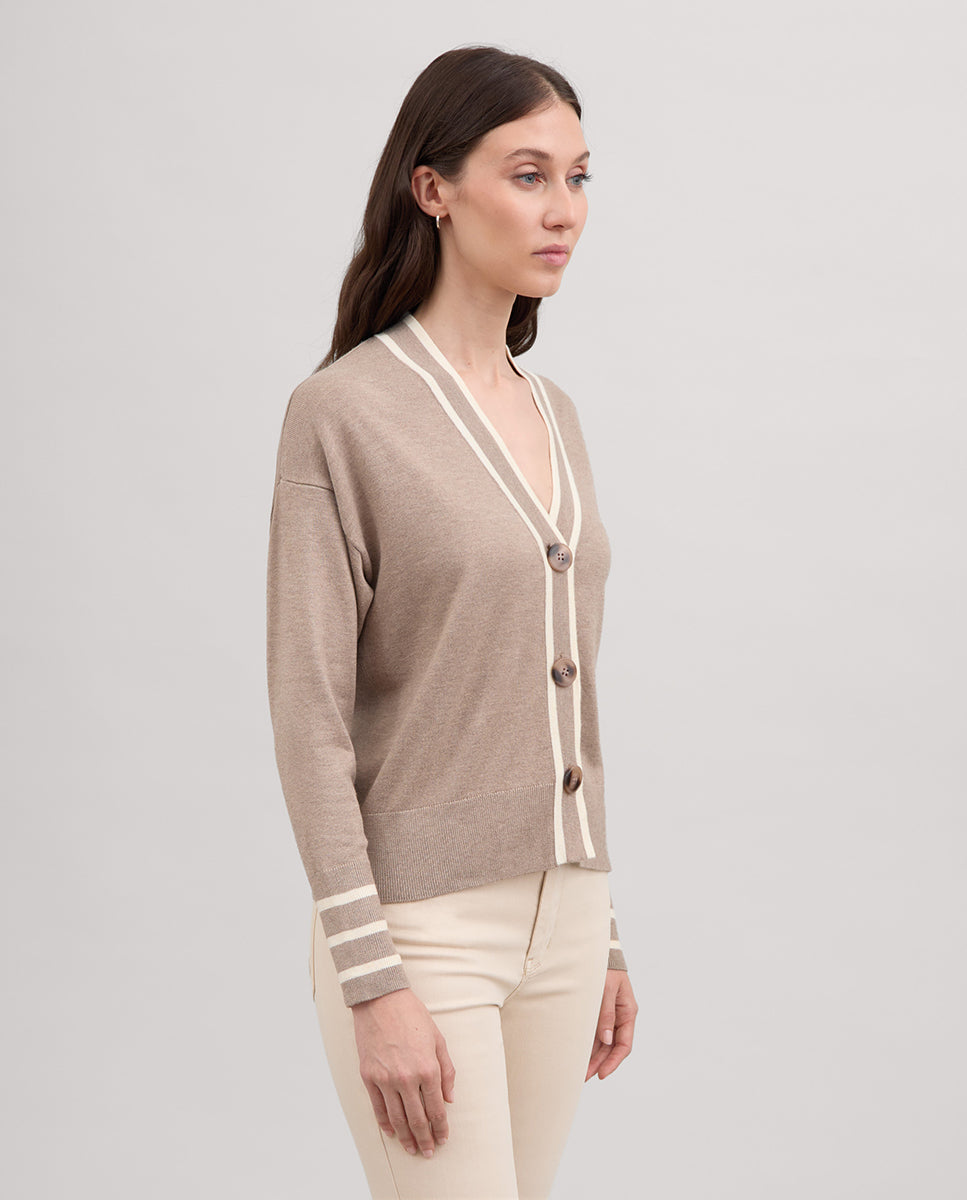 Short button-down cardigan