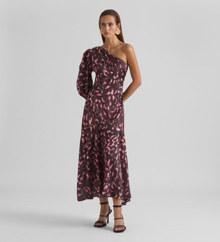 Vestido satén estampado