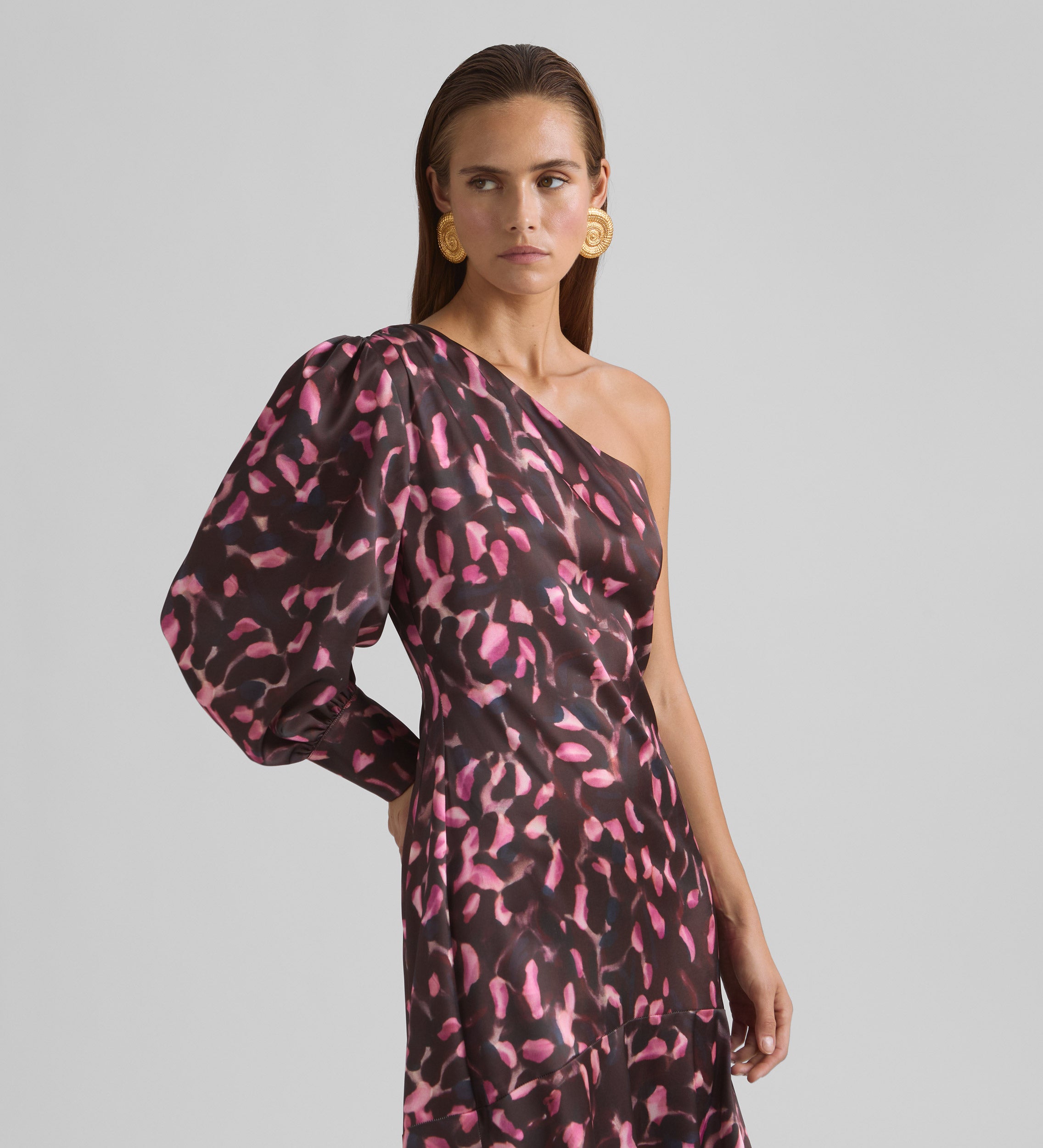 Printed satin dress