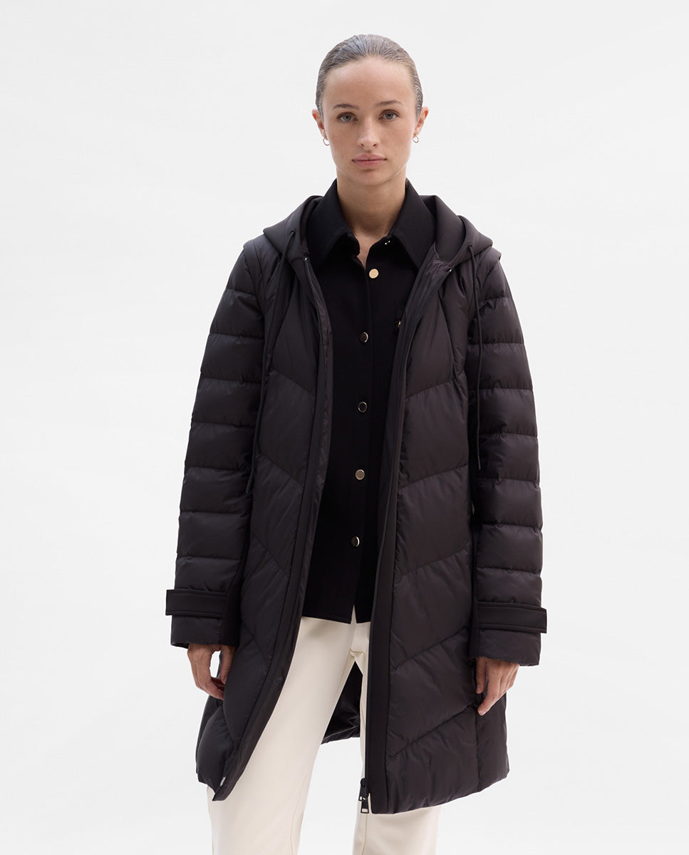 Combined long down jacket