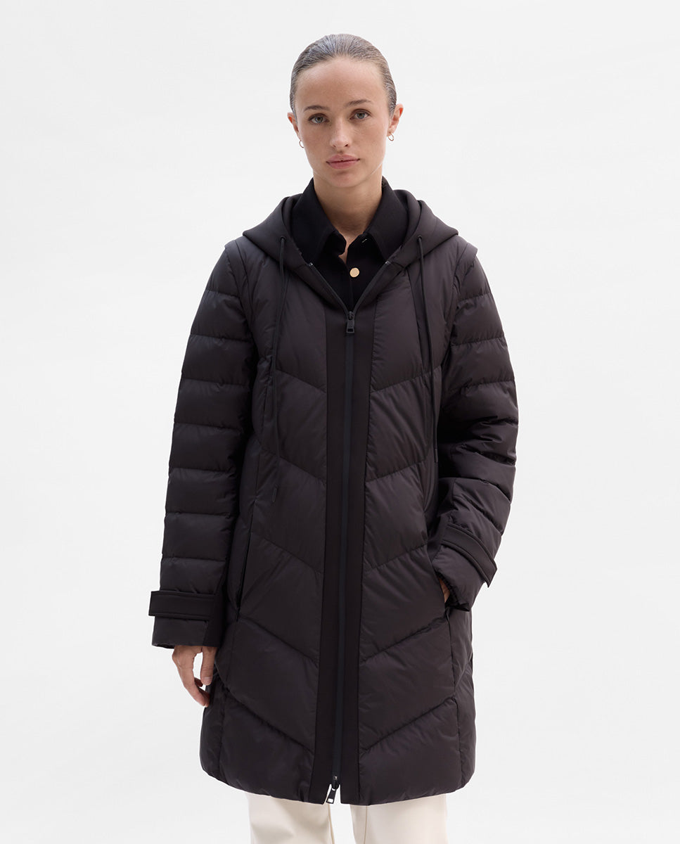 Combined long down jacket