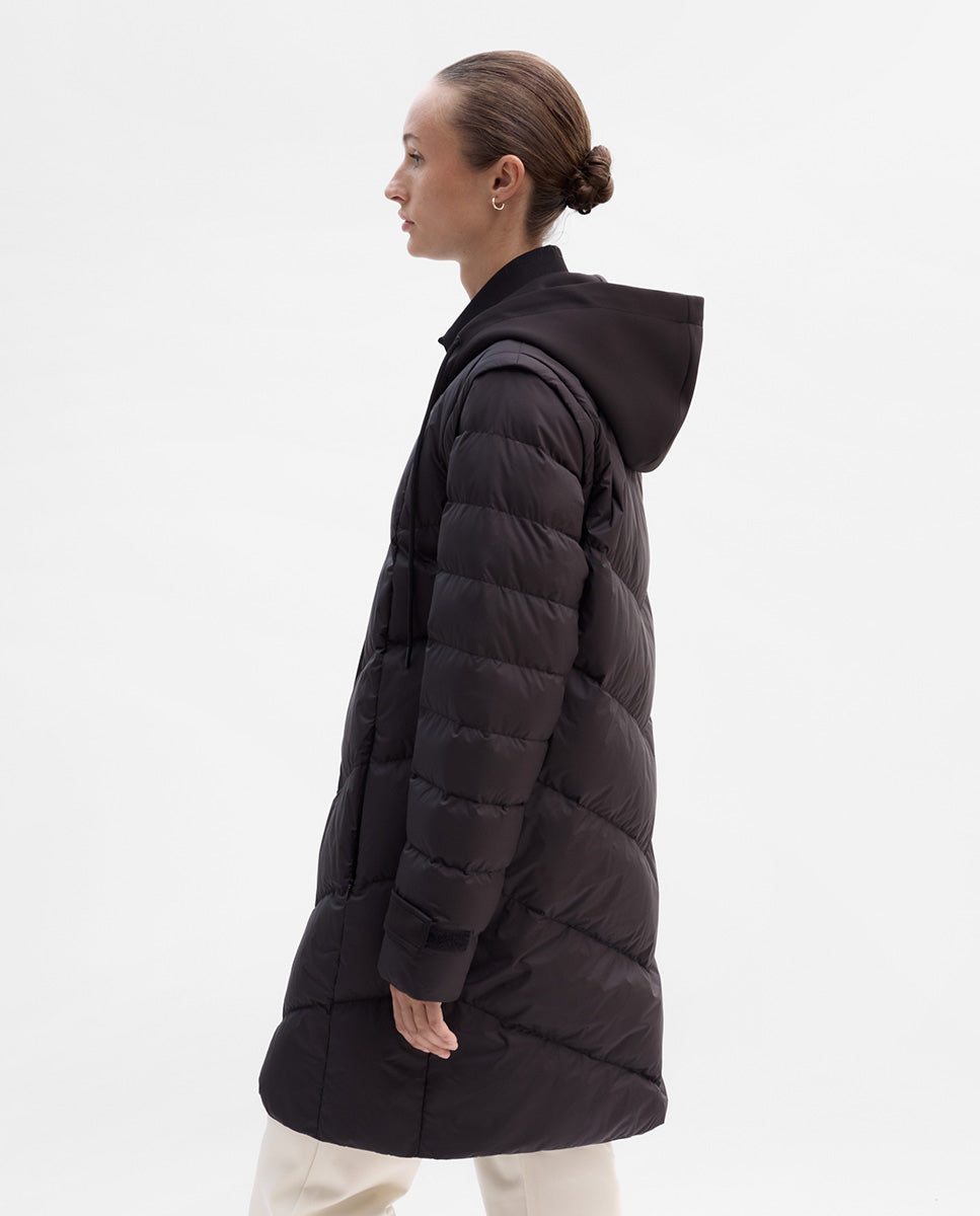 Combined long down jacket