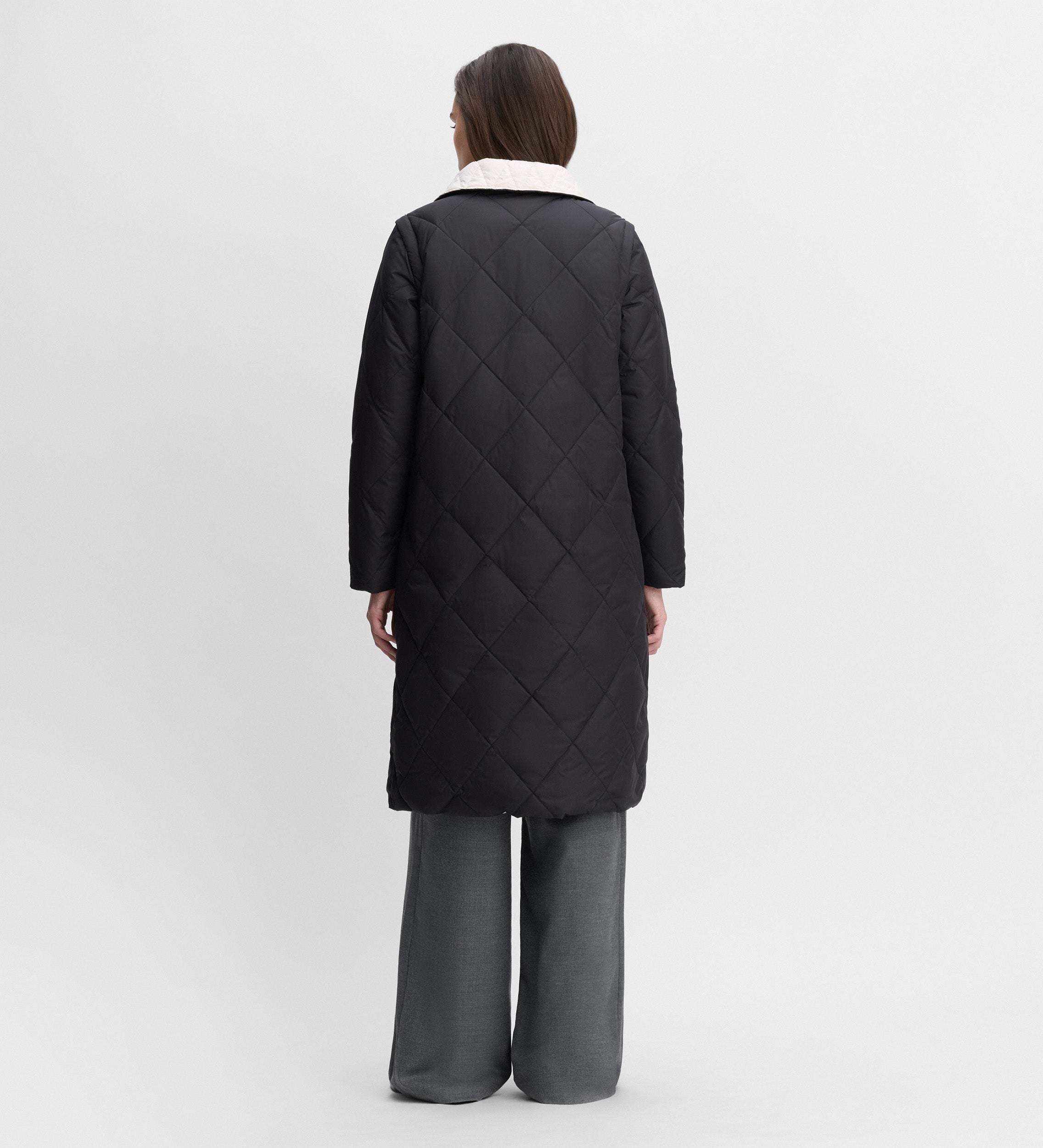 Long reversible down jacket