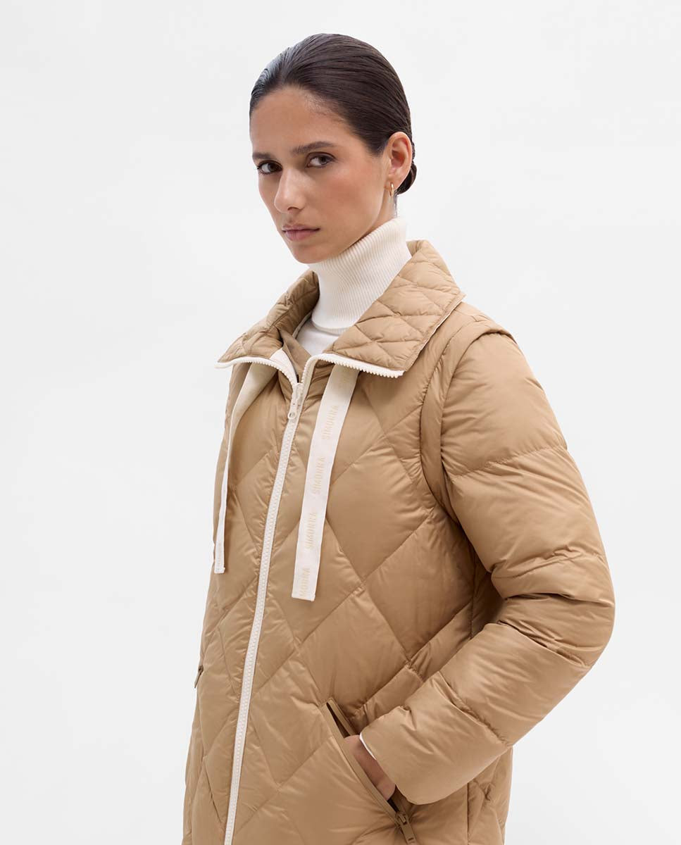 Long reversible down jacket