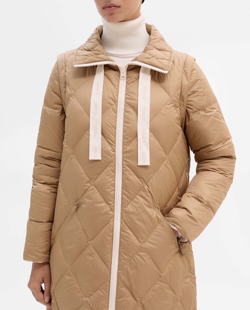 Long reversible down jacket