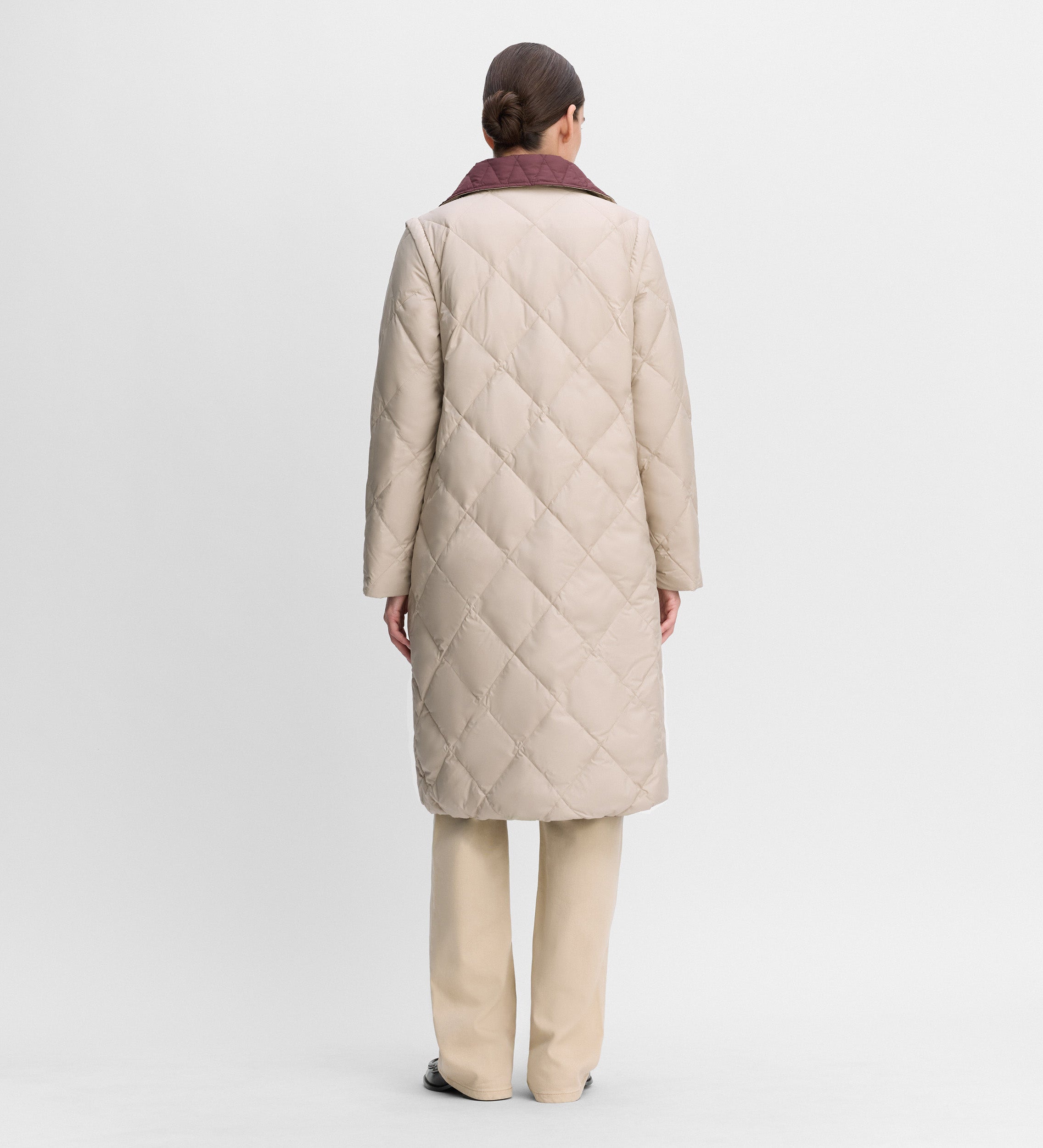 Long reversible down jacket