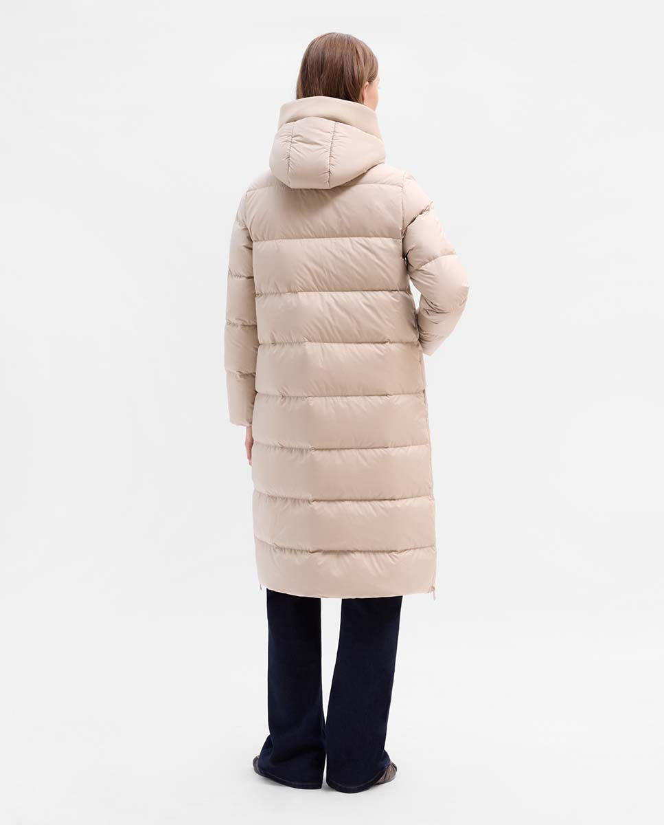 Long down jacket with hood