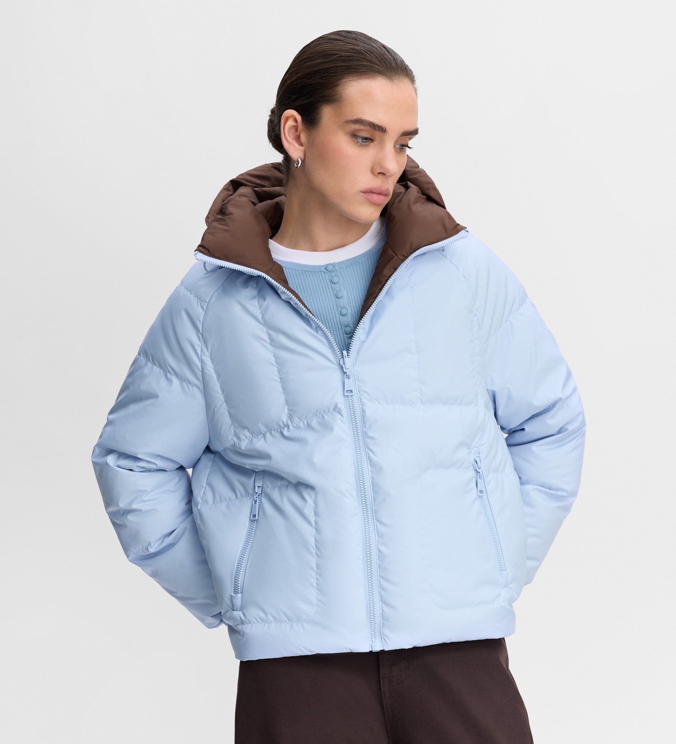 Plumífero corto reversible