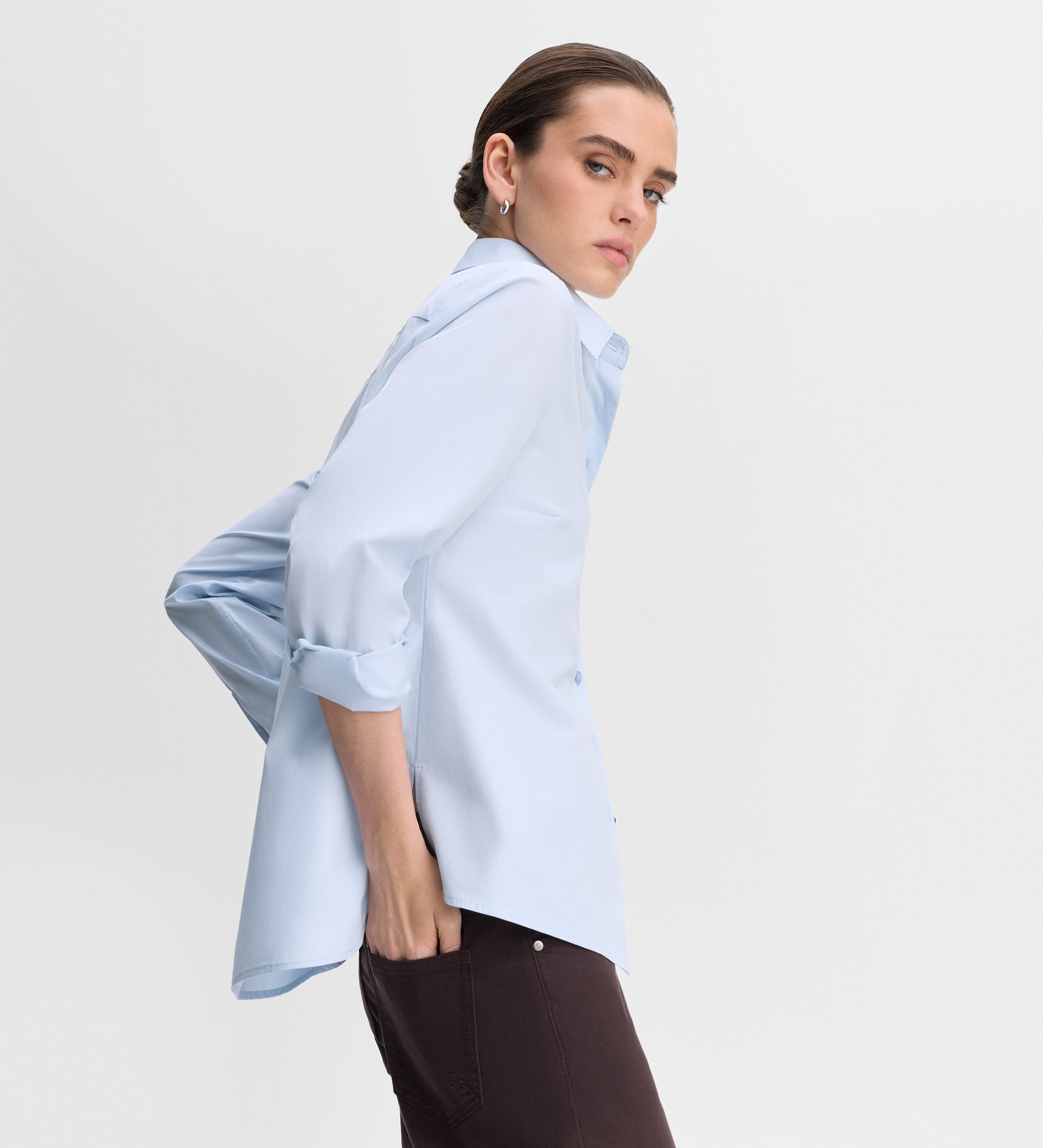 Camisa recta algodón