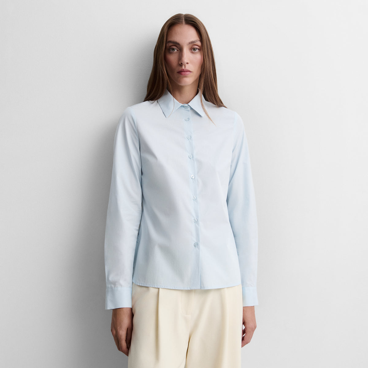 Camisa recta algodón