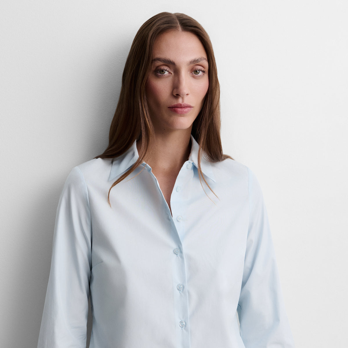Camisa recta algodón