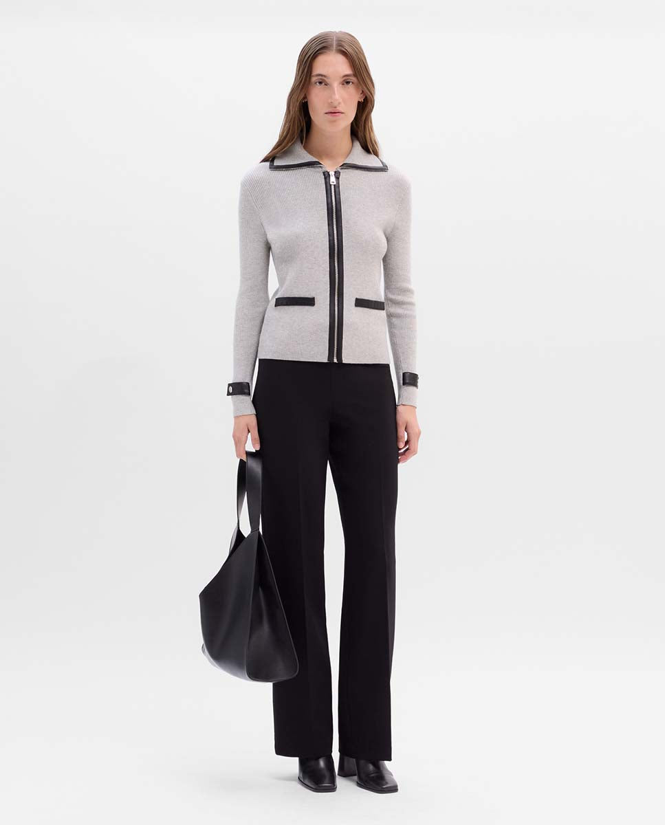 Chaqueta de punto con polipiel