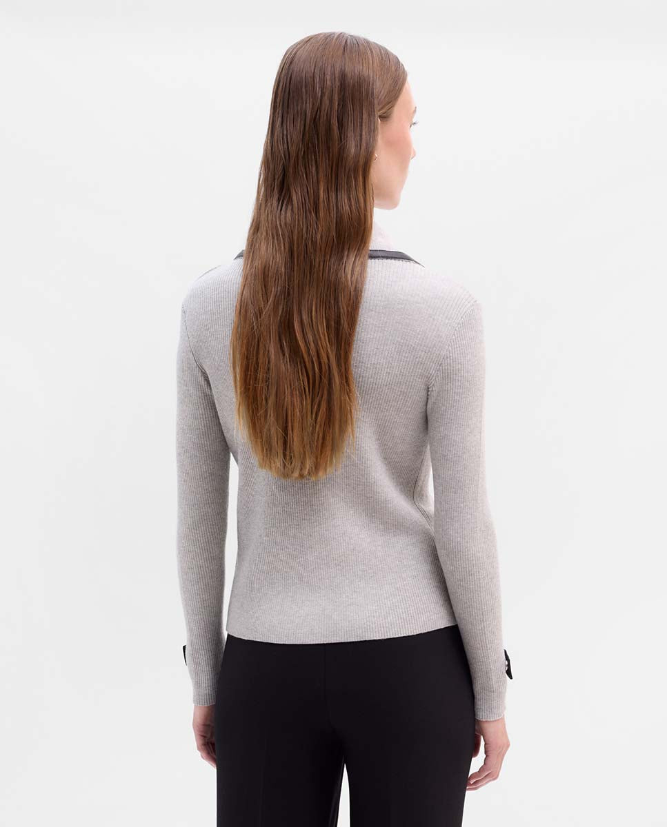 Chaqueta de punto con polipiel