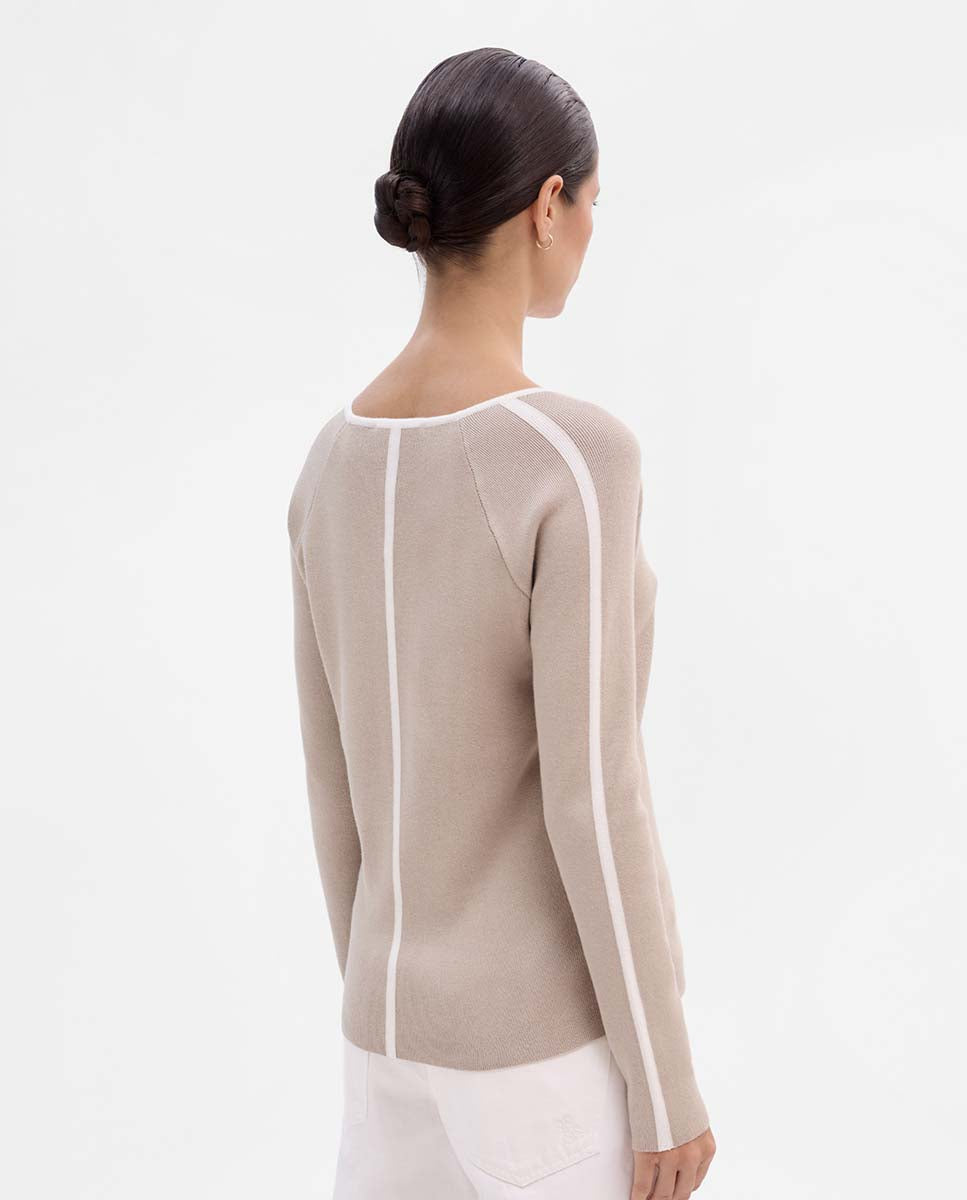 Jersey escote pico bicolor