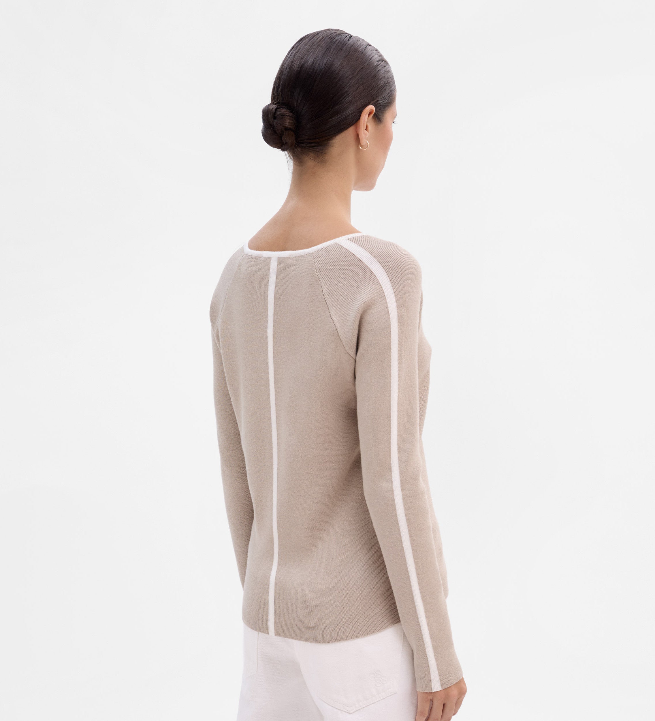 Jersey escote pico bicolor