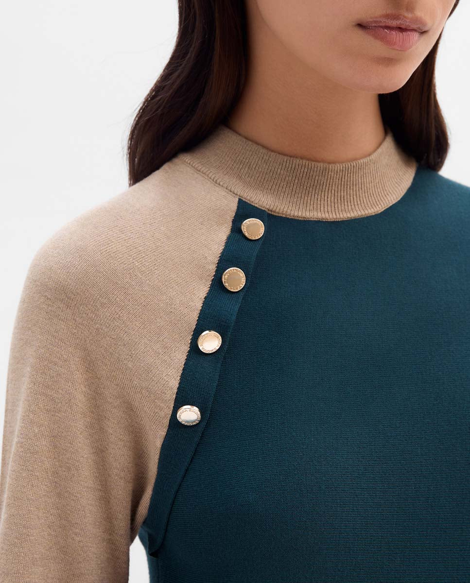 Jersey bicolor botones