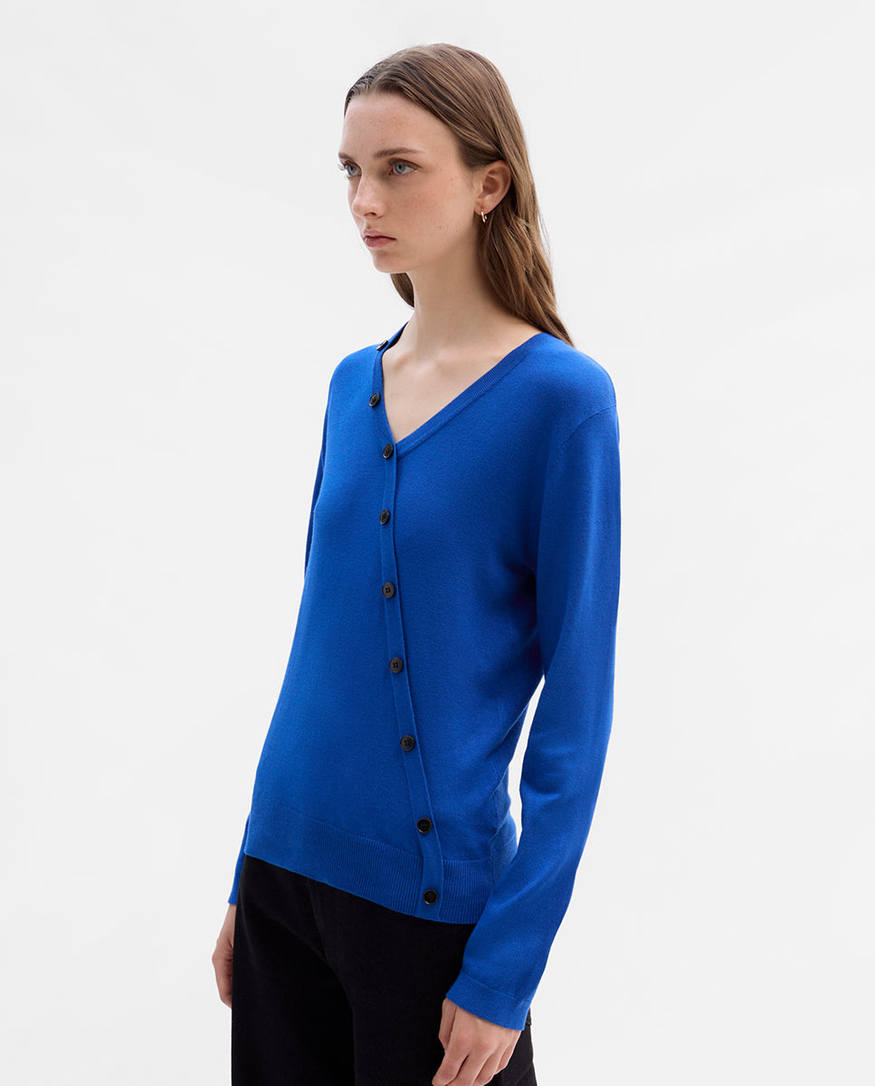 Jersey escote pico botones
