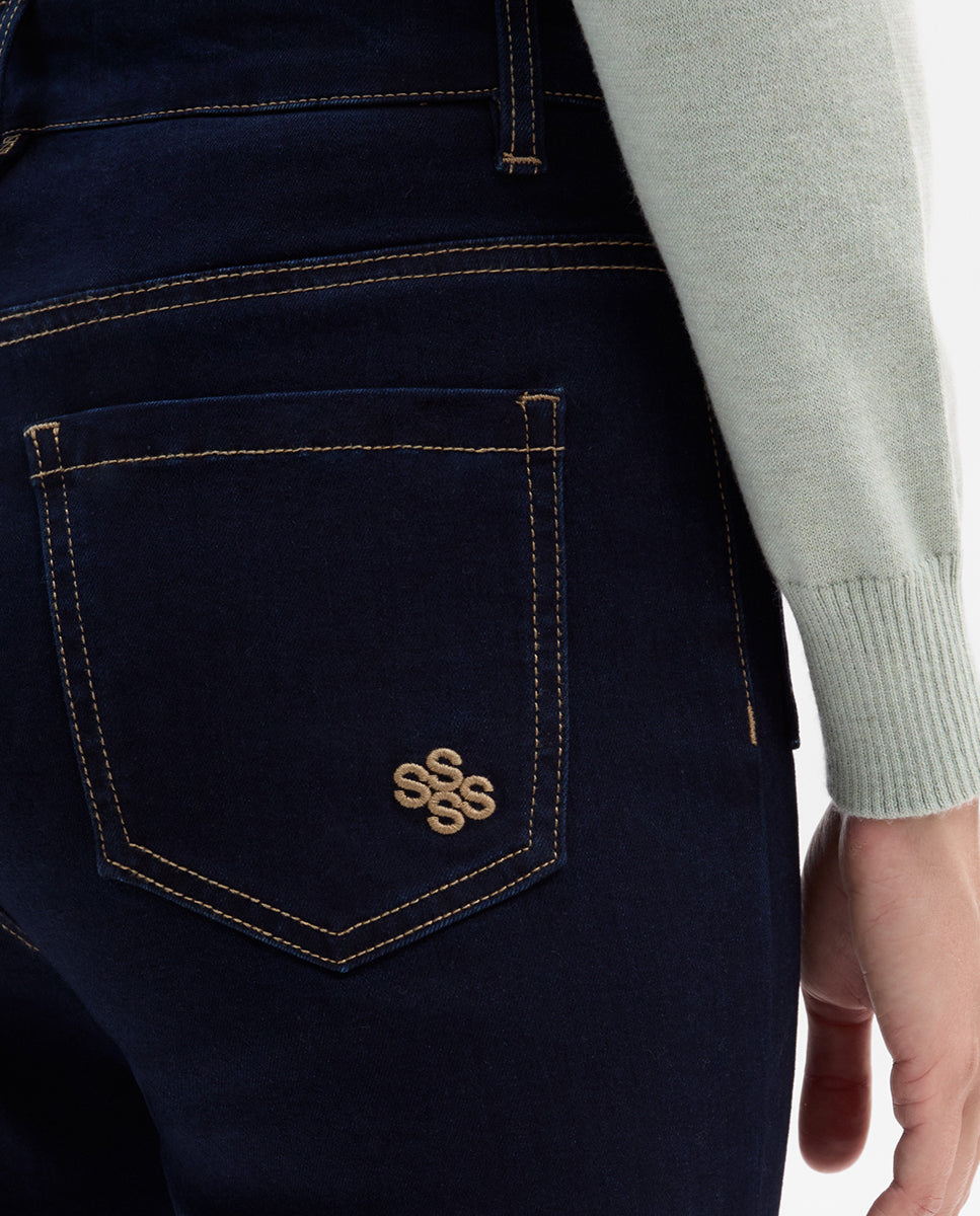 Denim pants with patch pockets