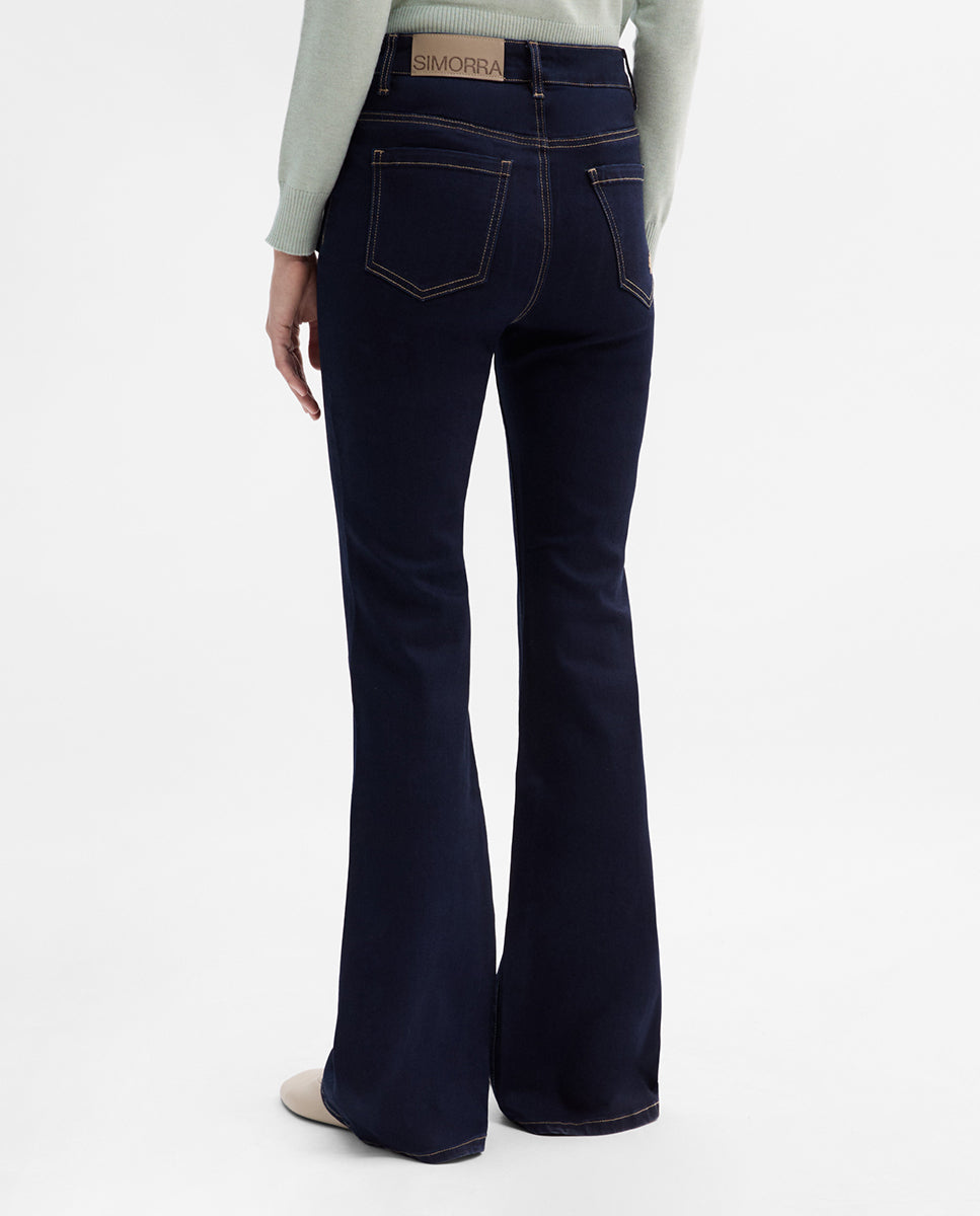 Denim pants with patch pockets