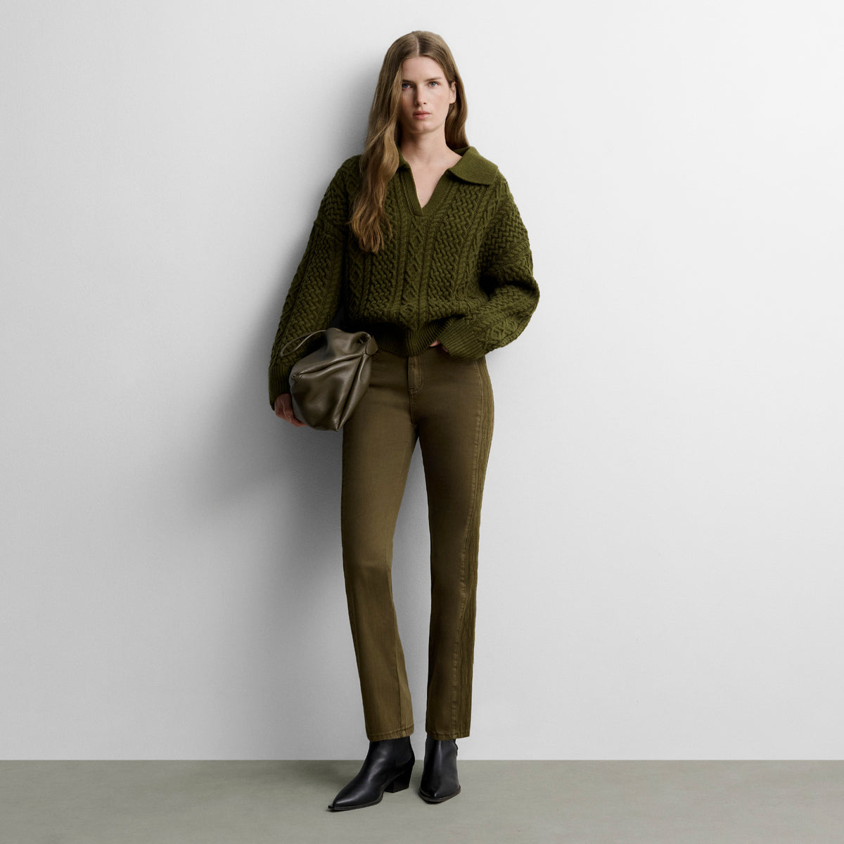 Pantalon slim broderie latérale