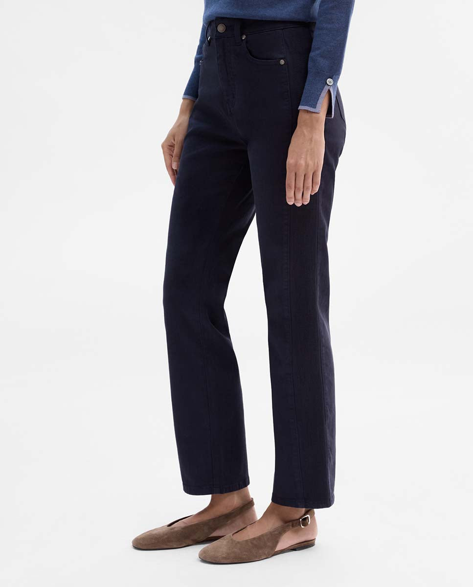 Pantalon slim broderie latérale