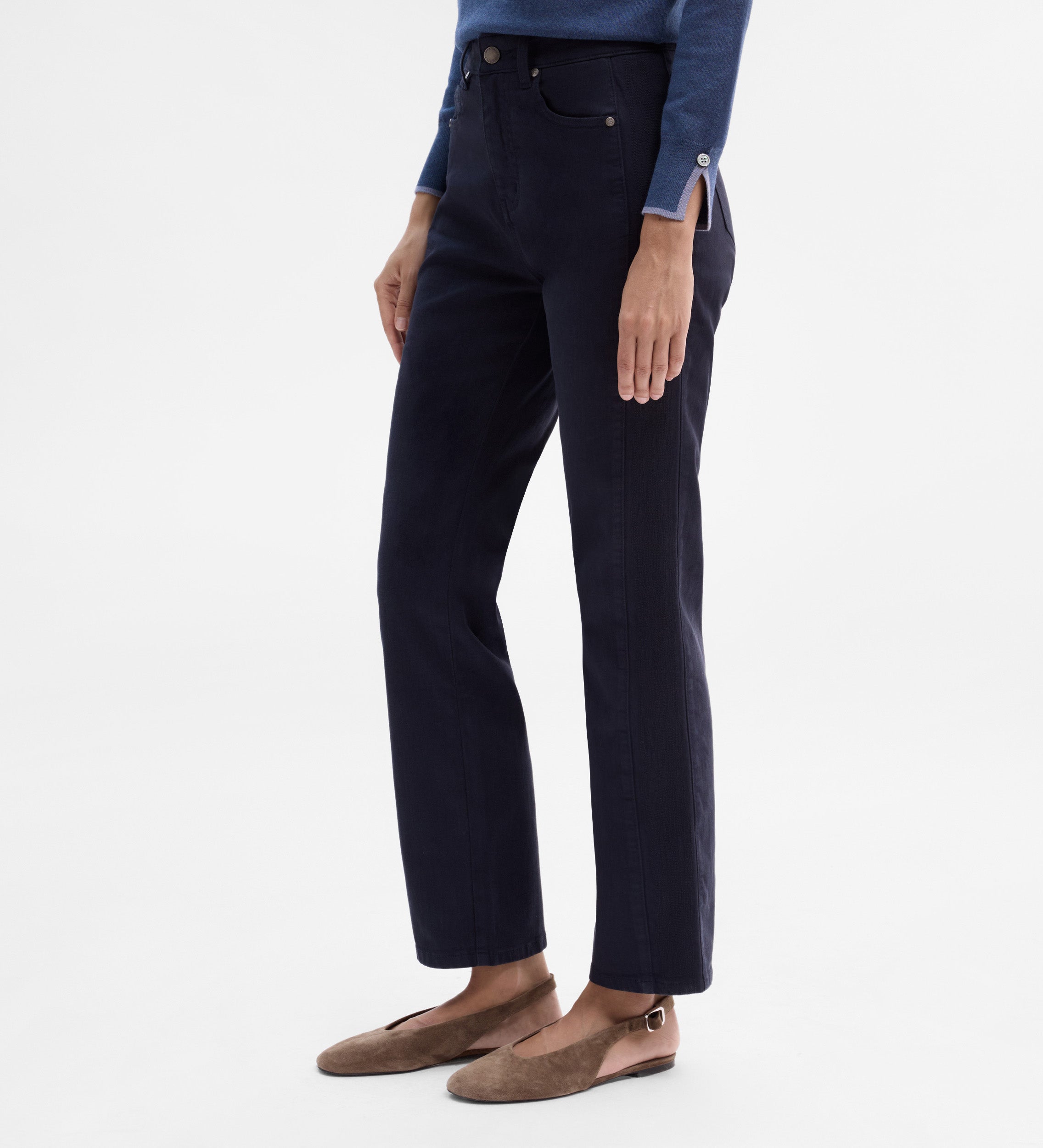 Slim pants side embroidery