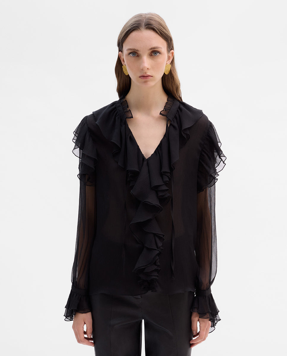 Flowy blouse with ruffles