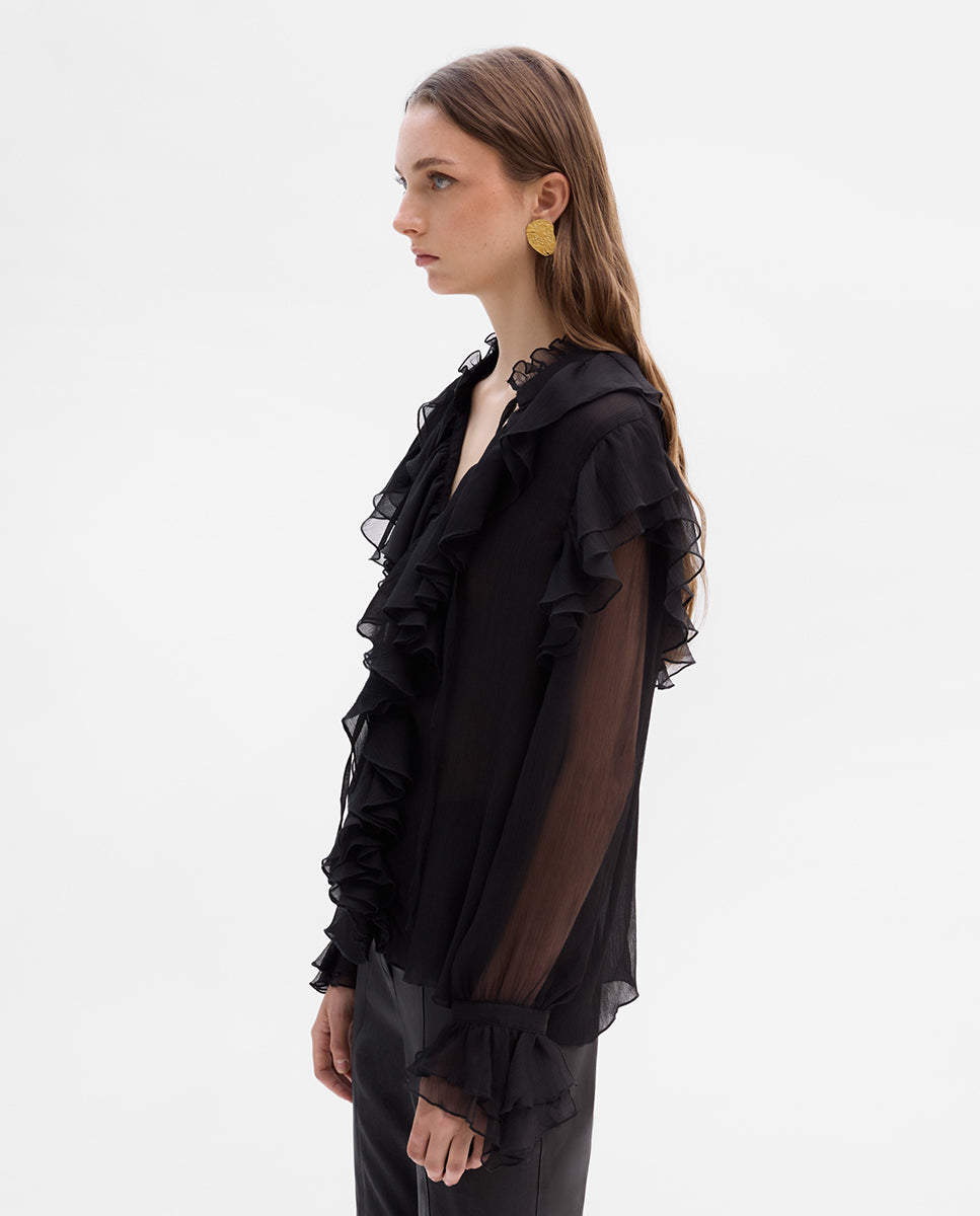 Flowy blouse with ruffles