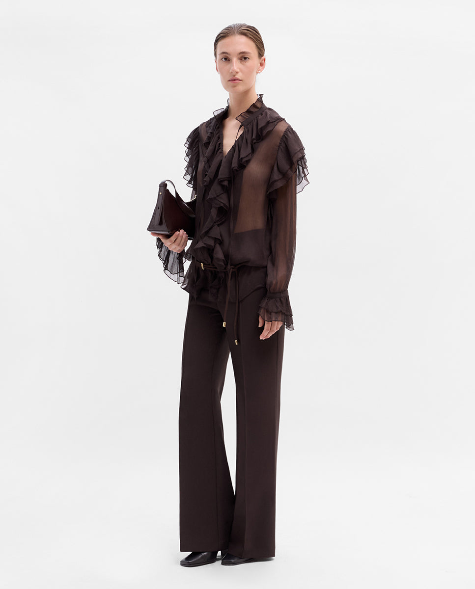 Flowy blouse with ruffles