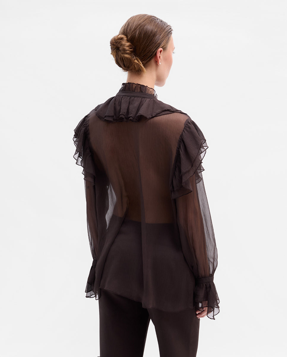 Flowy blouse with ruffles