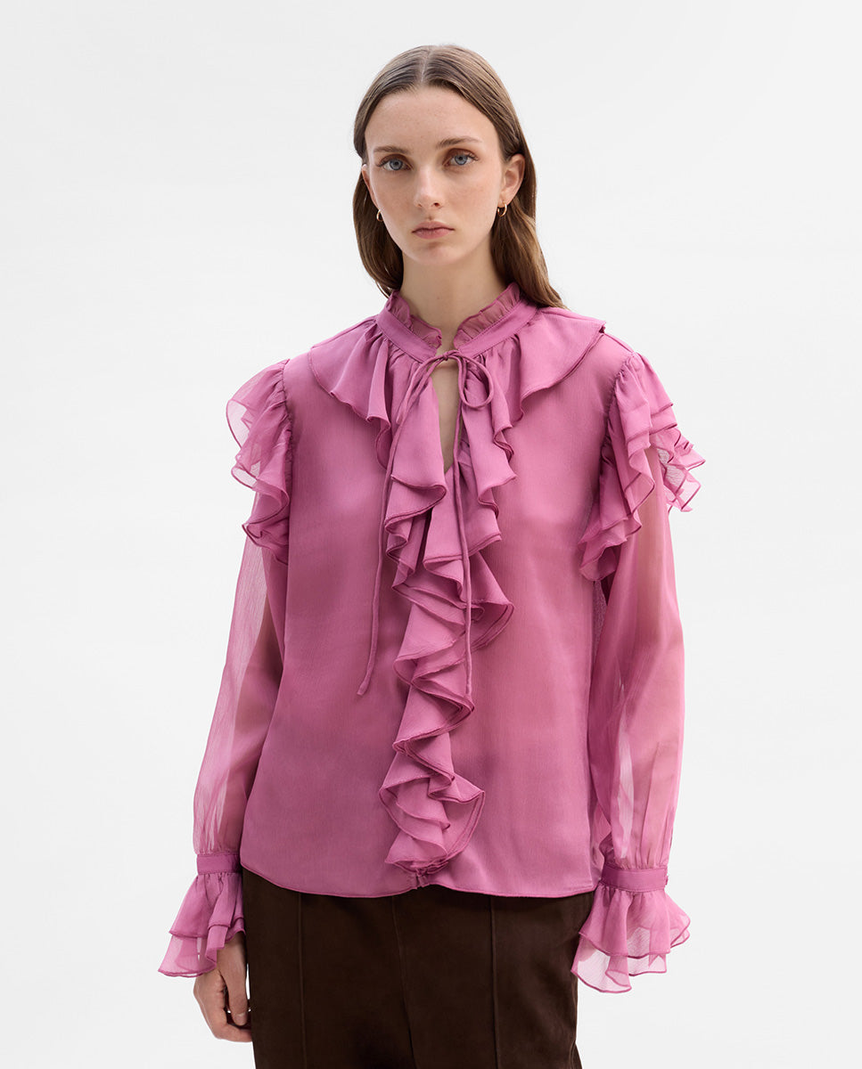 Flowy blouse with ruffles