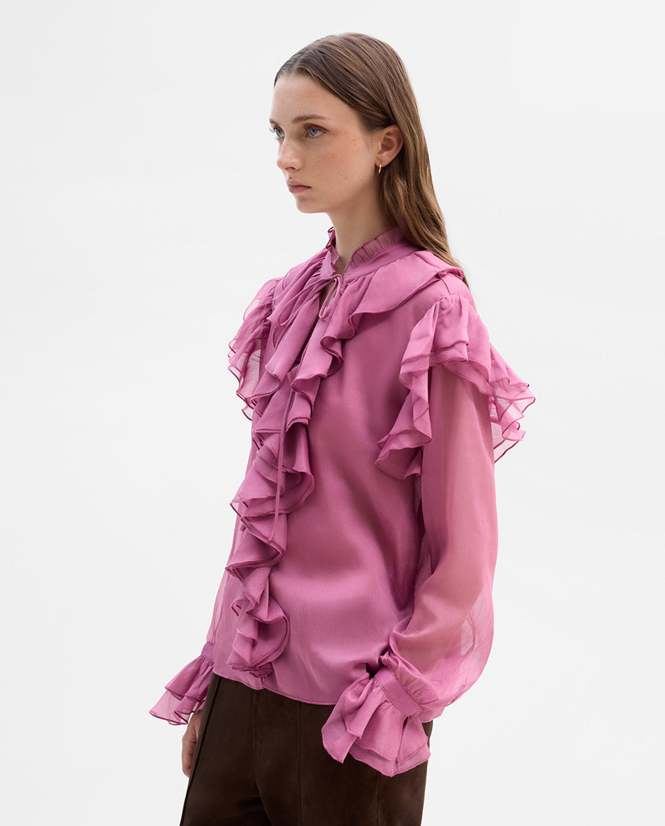 Flowy blouse with ruffles
