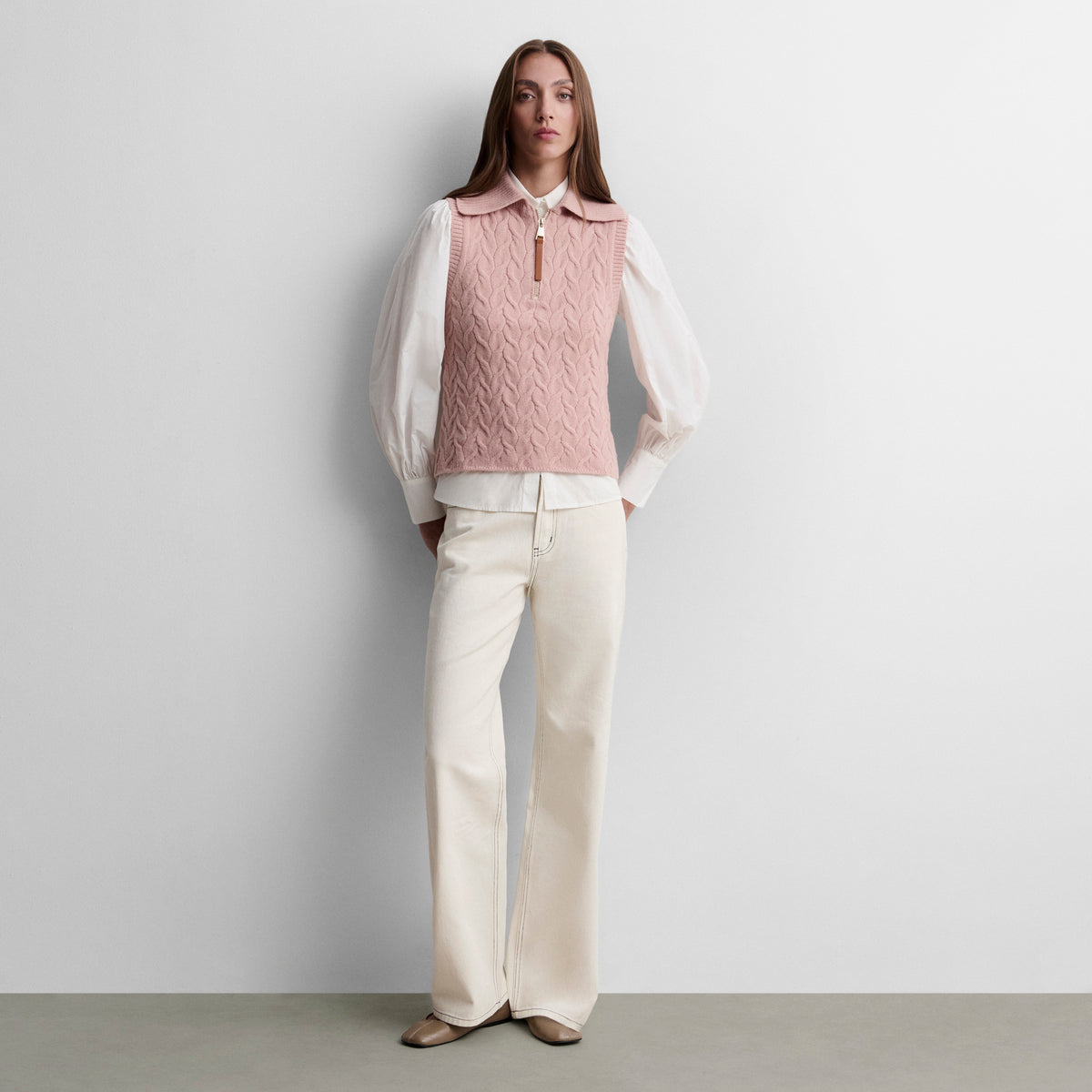 Gilet tricoté tresses