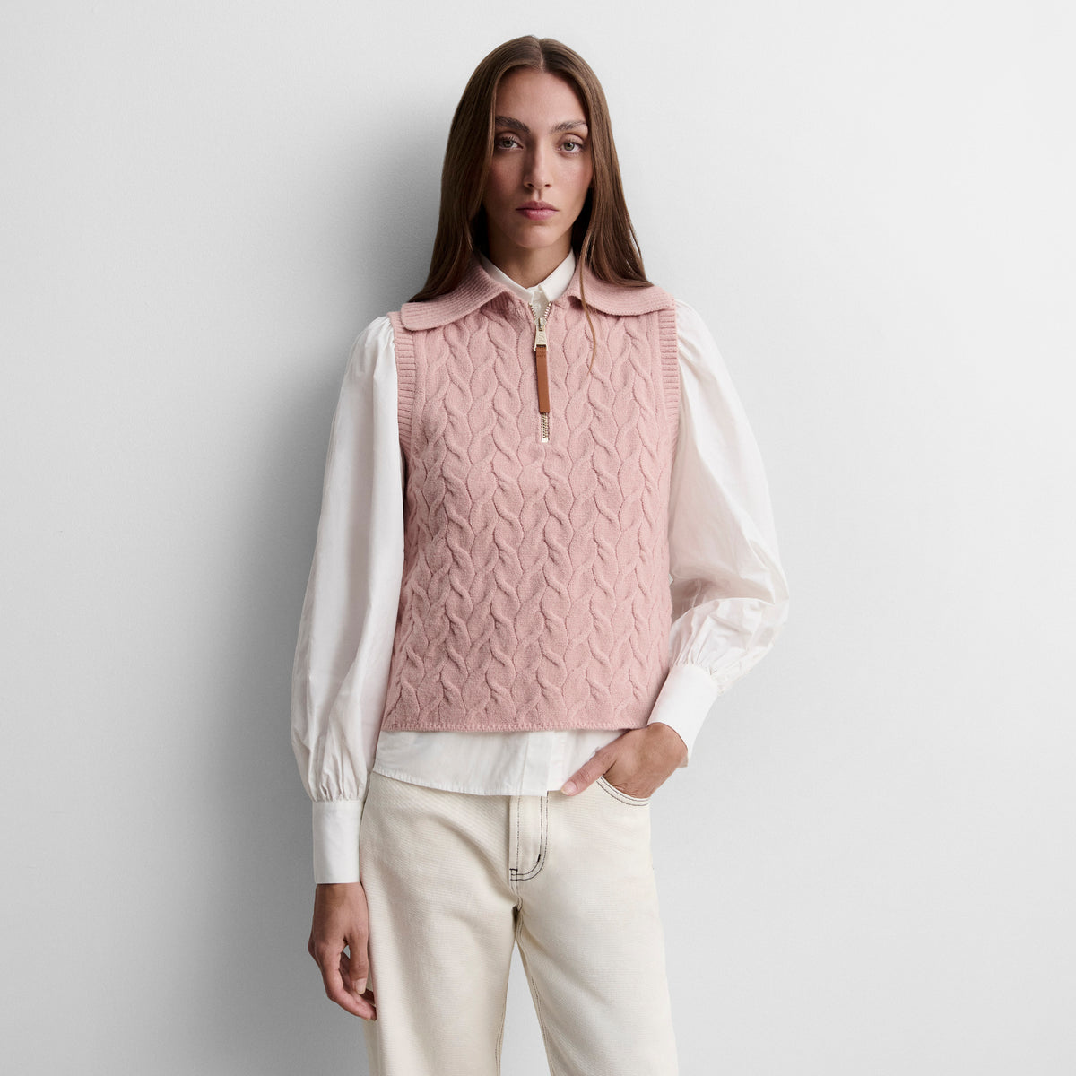 Gilet tricoté tresses