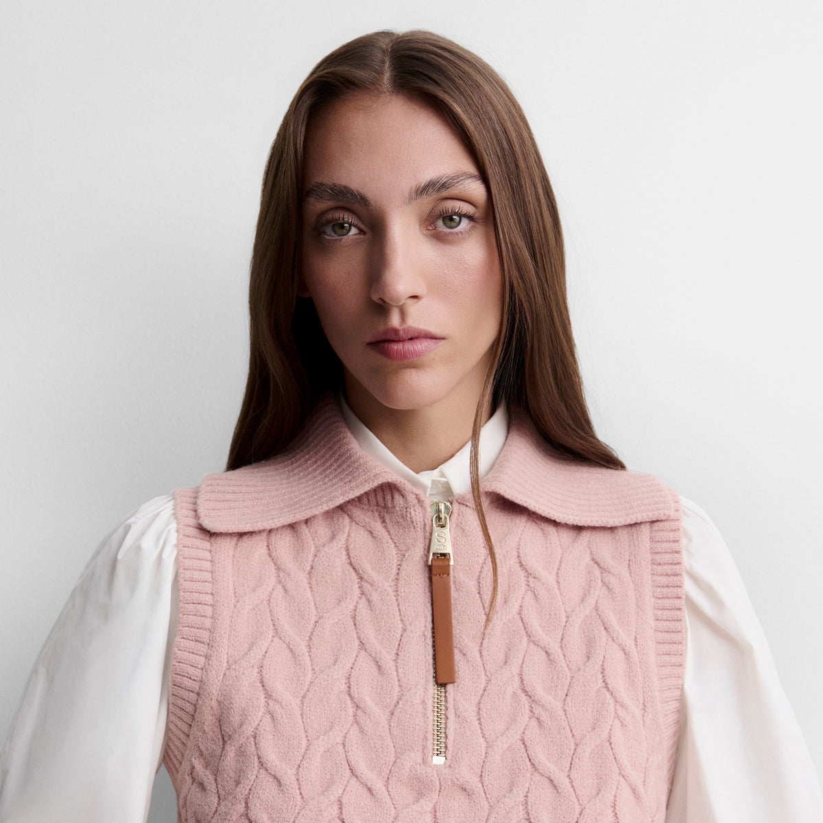 Gilet tricoté tresses
