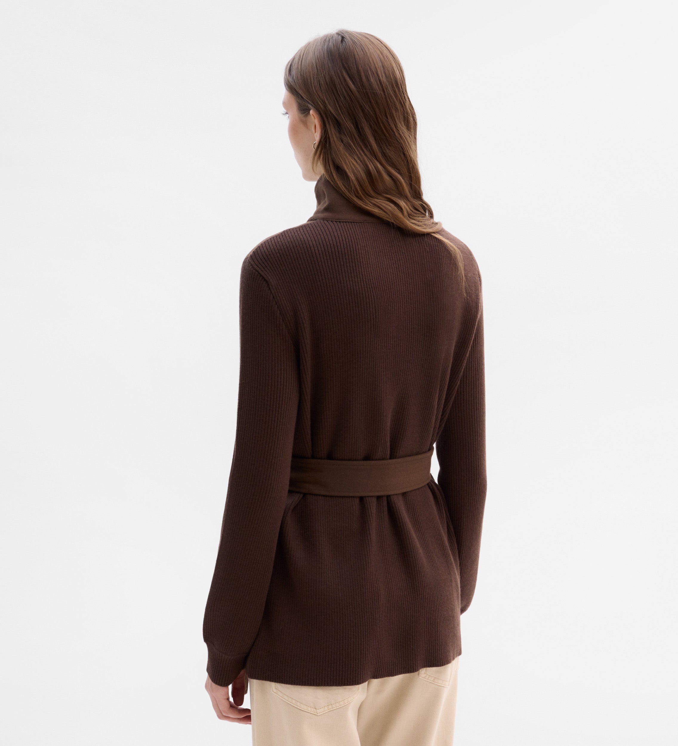 Chaqueta bimateria cinturón