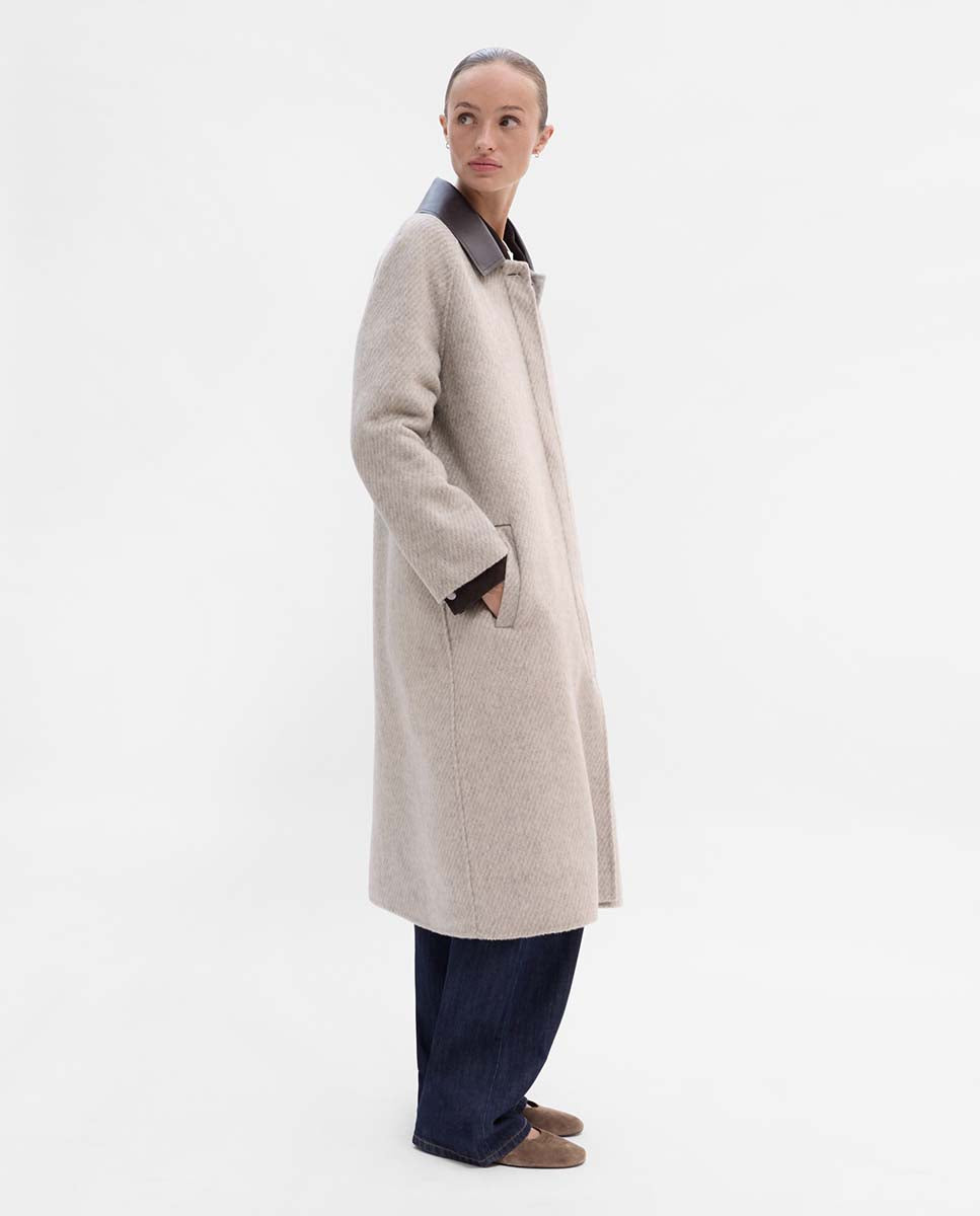 Manteau à col napa