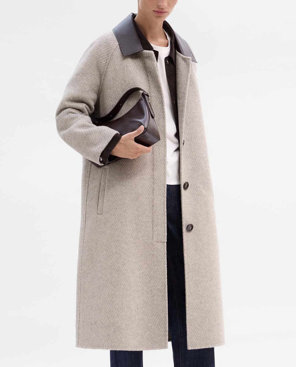 Manteau à col napa