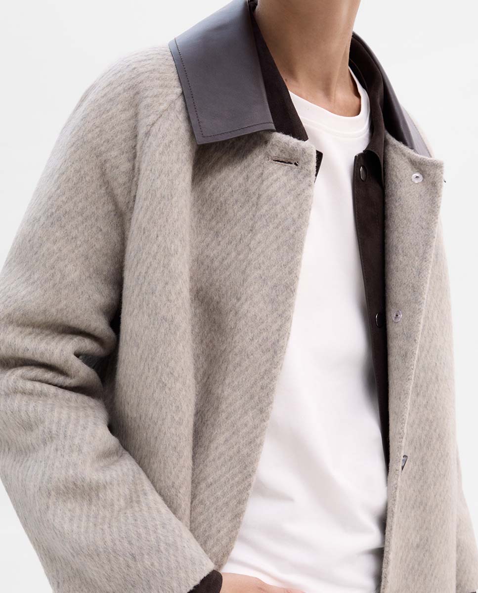 Manteau à col napa