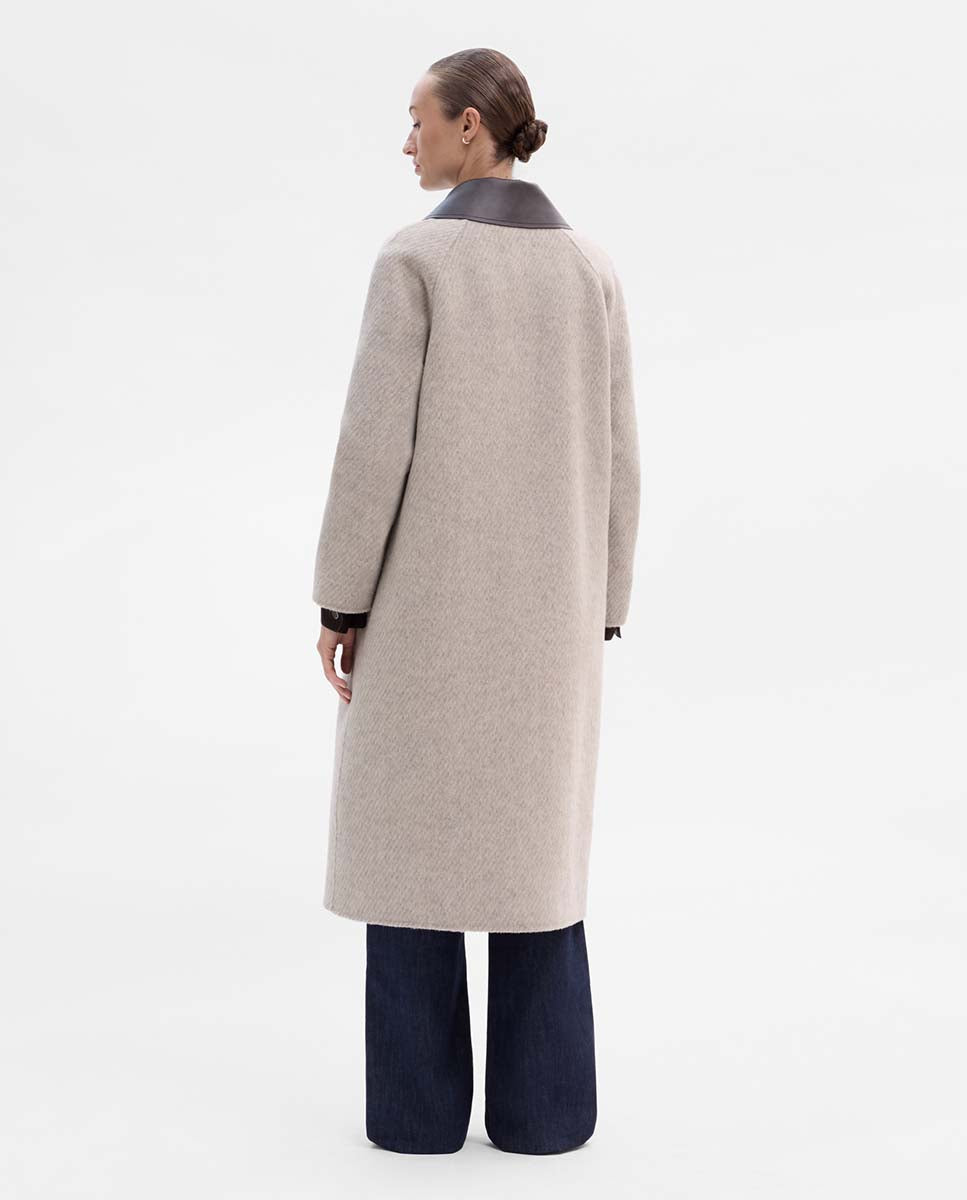 Manteau à col napa